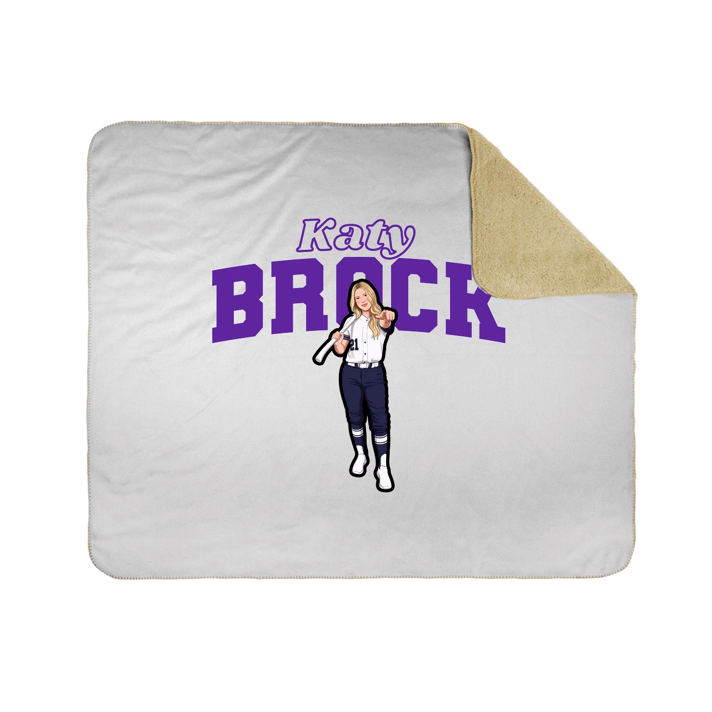 Throw Blanket — Name Arch in White