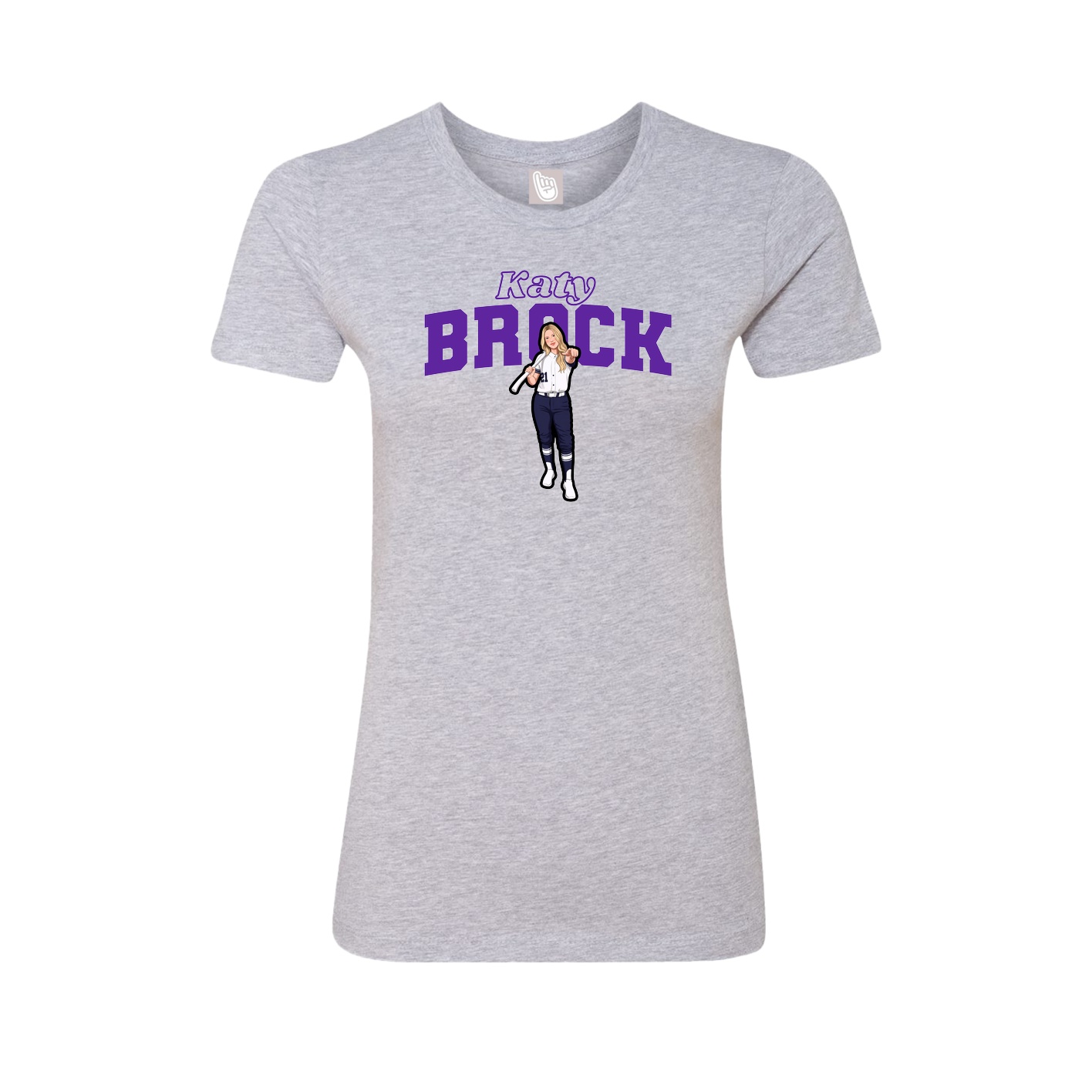 Fitted Women's Tee — Name Arch in Grey