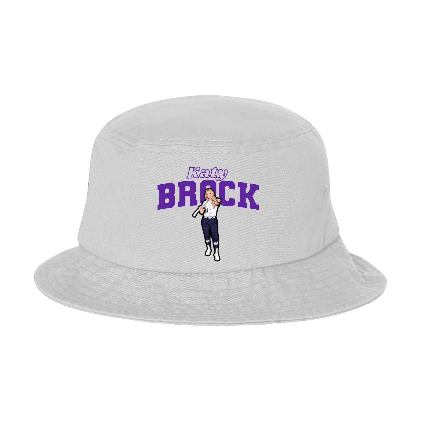 Bucket Cap — Name Arch in White