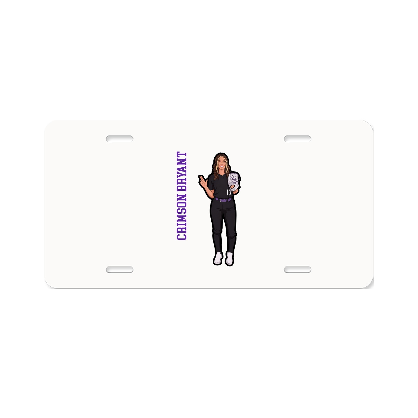License Plate — Name Vertical in Classic