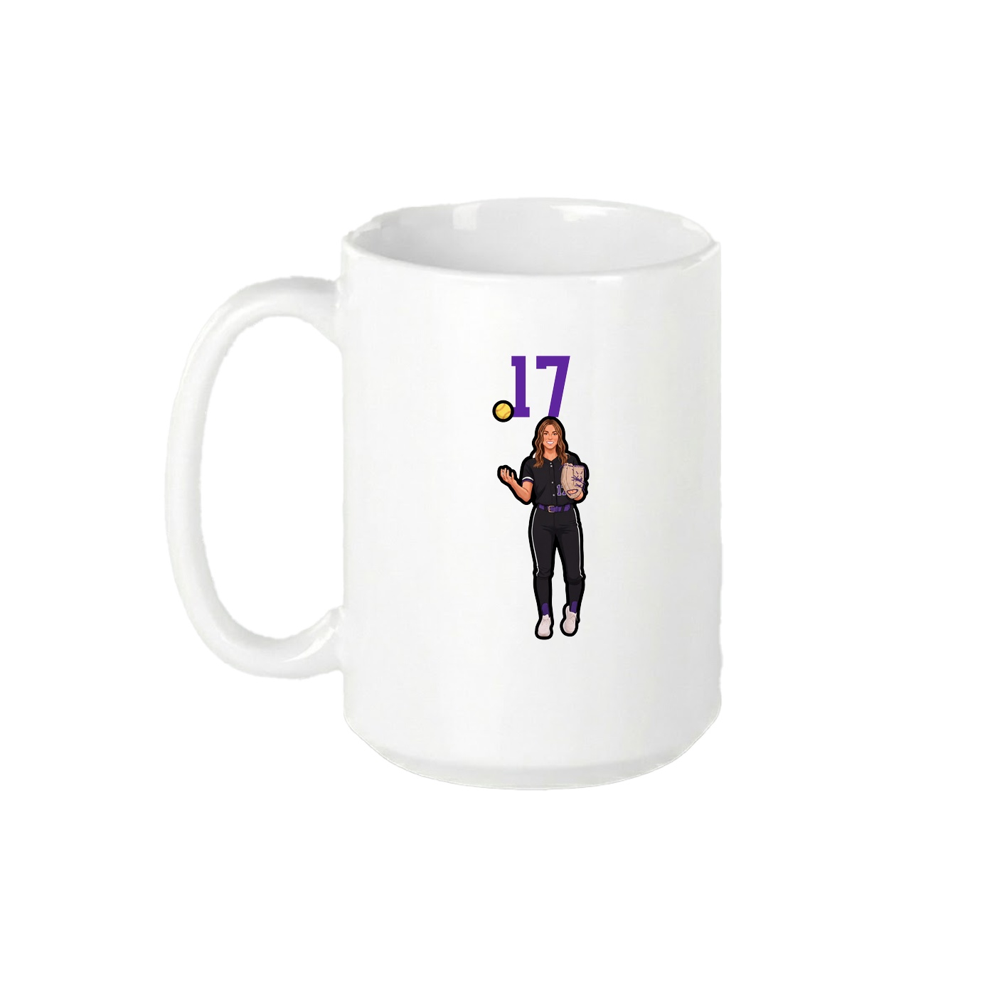 15oz Coffee Mug — Number Top in White