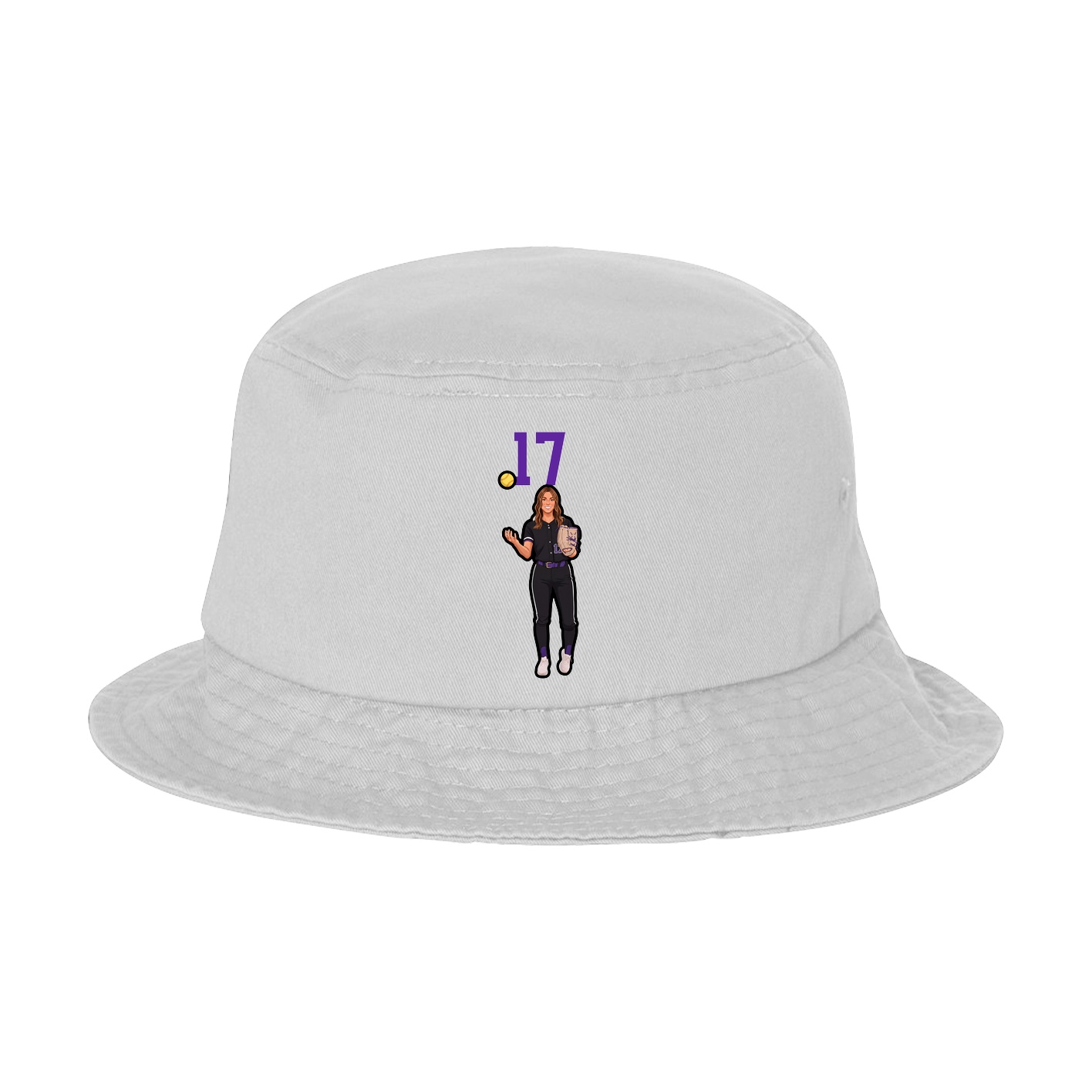 Bucket Cap — Number Top in White