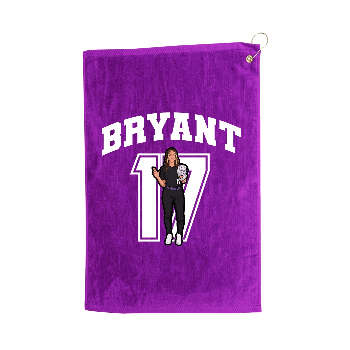 Golf Towel — Number in Purple