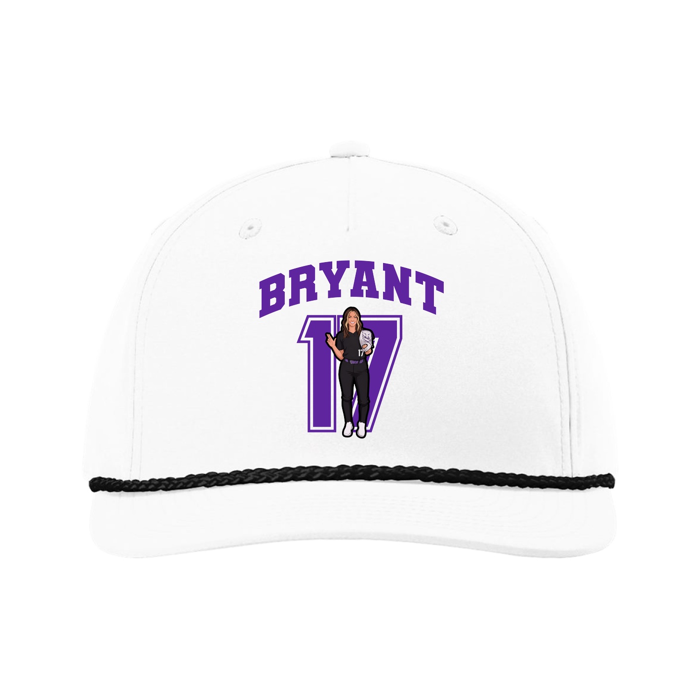 Five-Panel Classic Rope Cap — Number in White