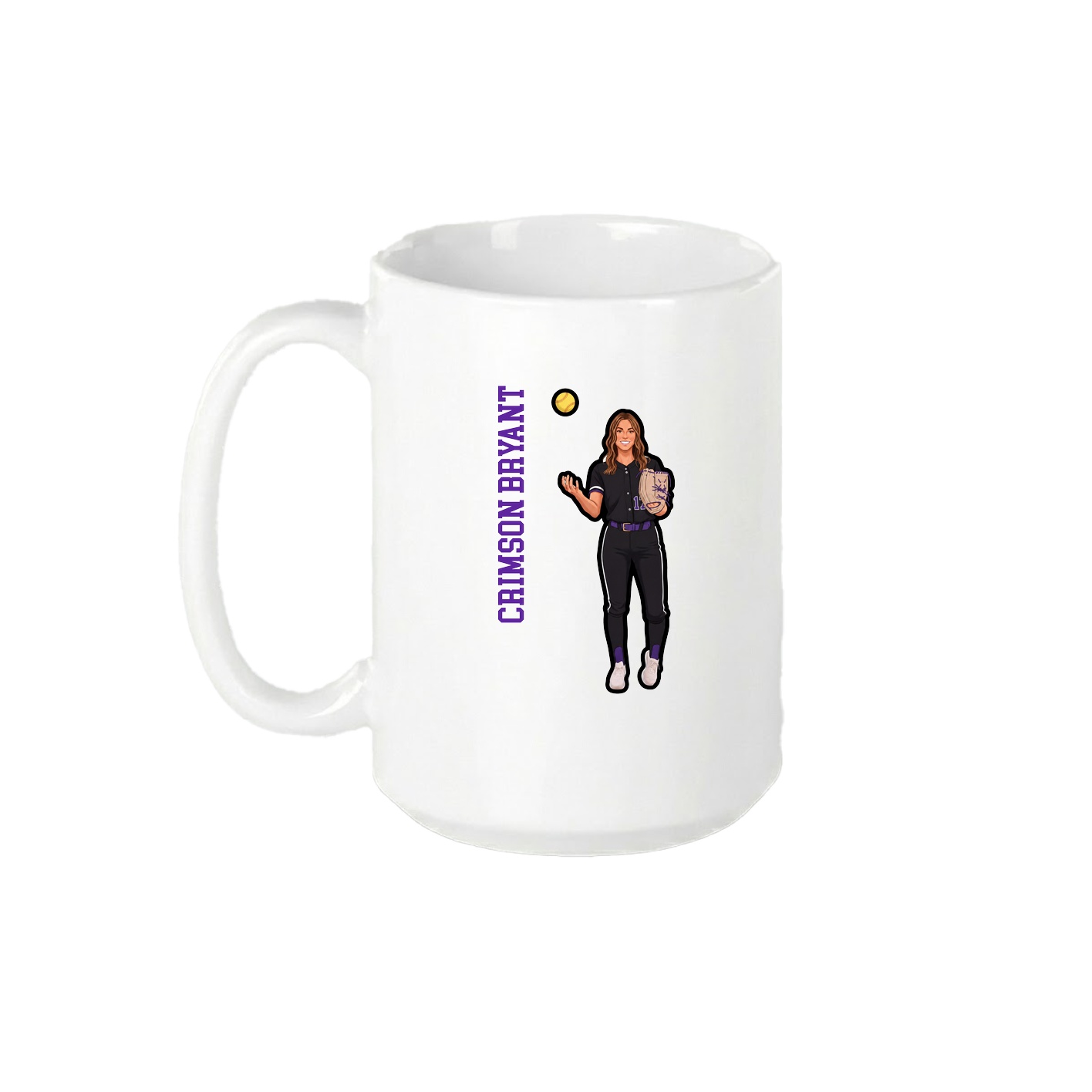 15oz Coffee Mug — Name Vertical in White