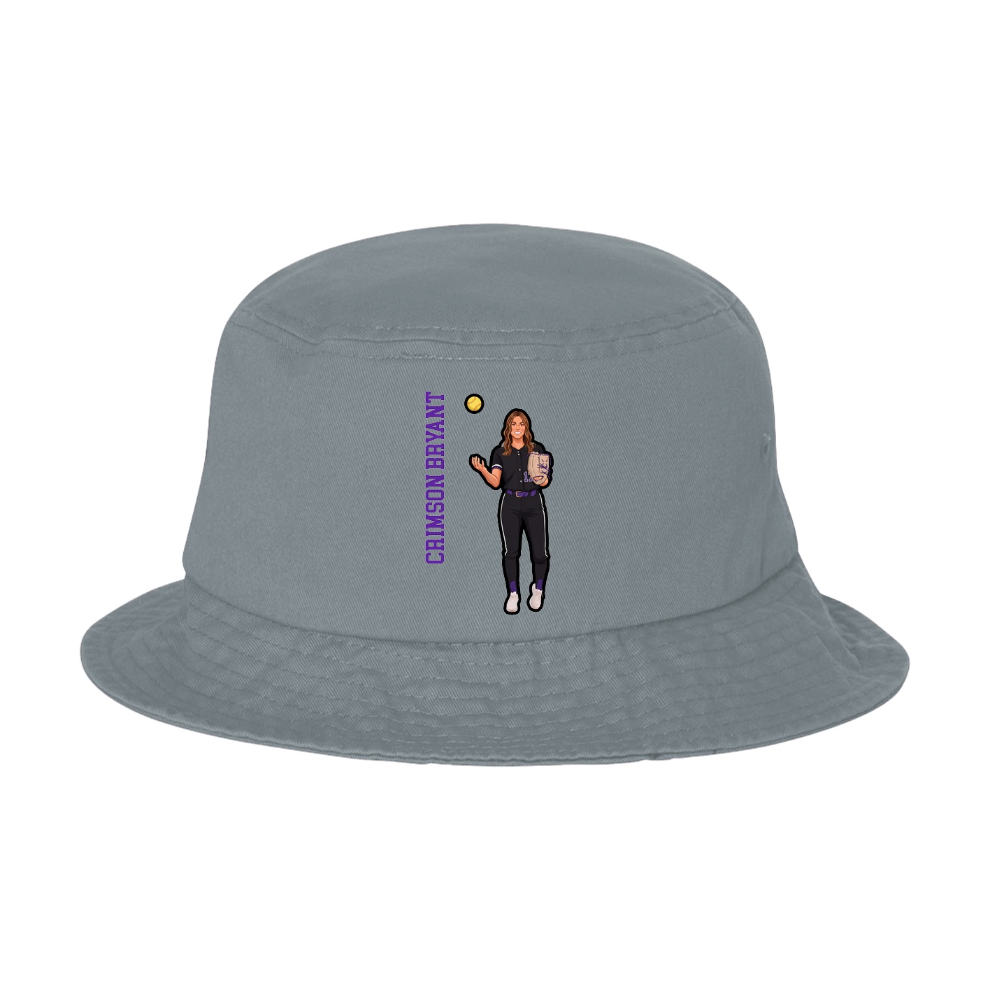 Bucket Cap — Name Vertical in Grey