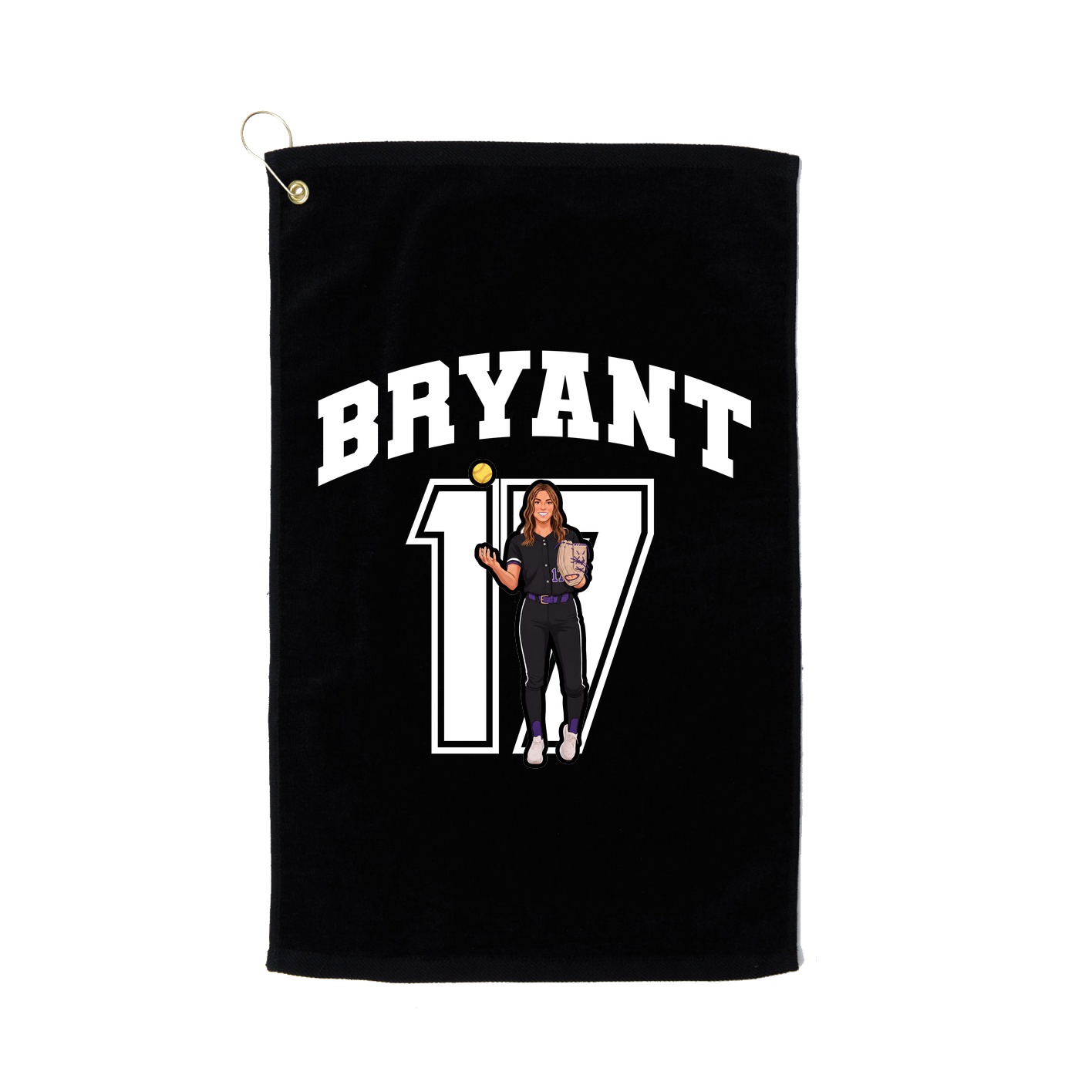 Golf Towel — Number in Black