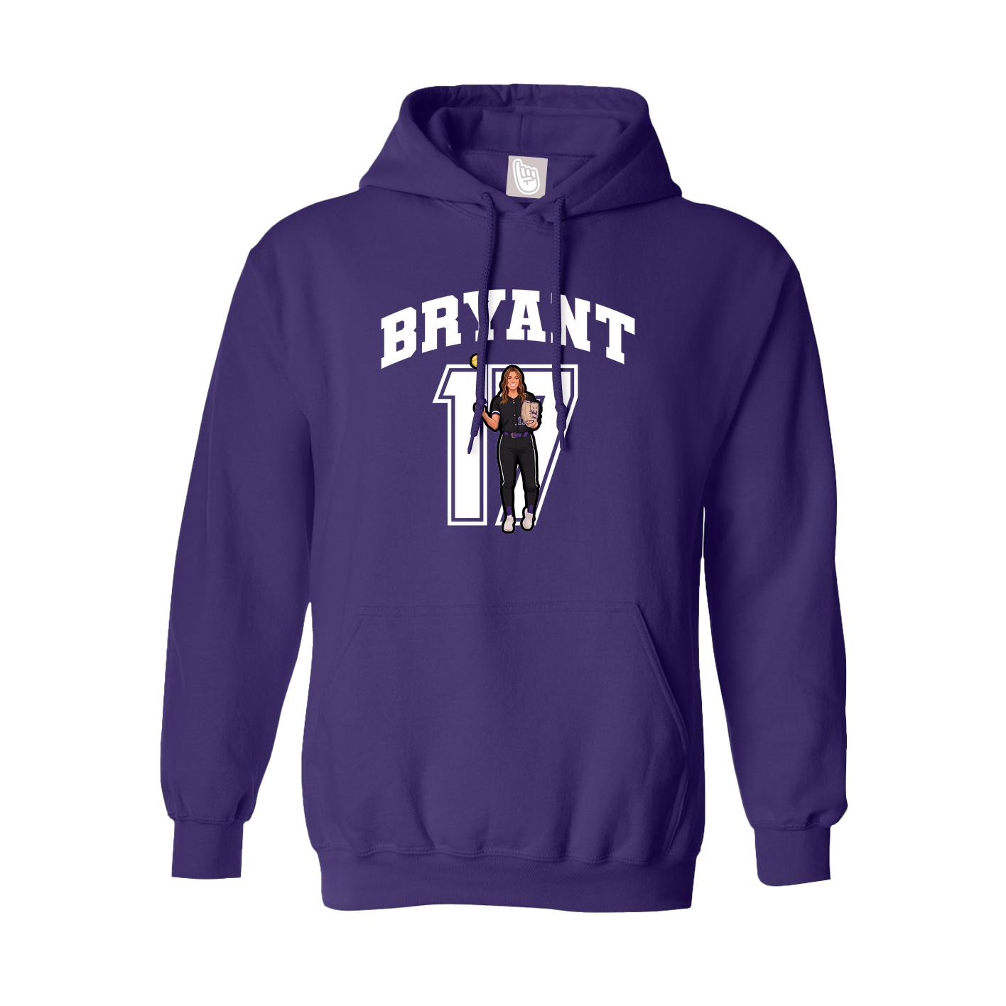 Youth Hoodie — Number in Purple