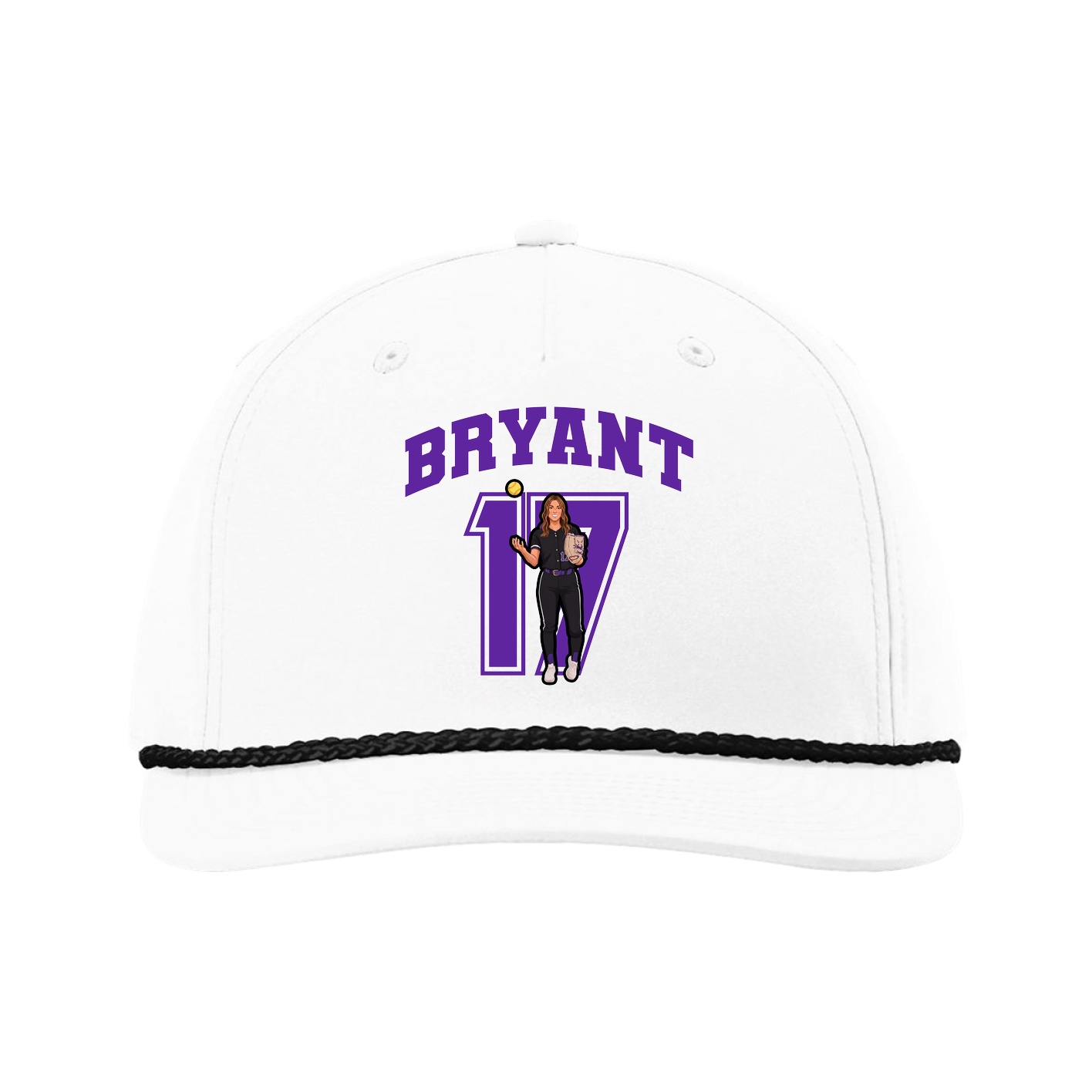 Five-Panel Classic Rope Cap — Number in White