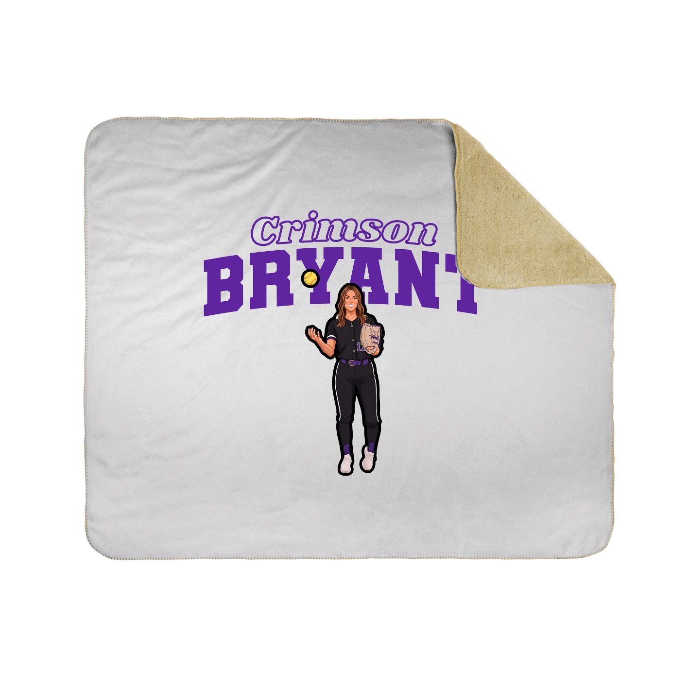 Throw Blanket — Name Arch in White