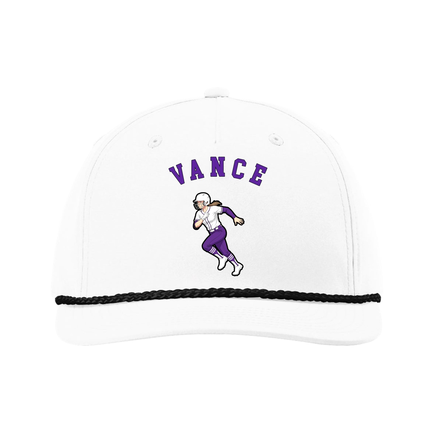 Five-Panel Classic Rope Cap — Shirsey Arch in White