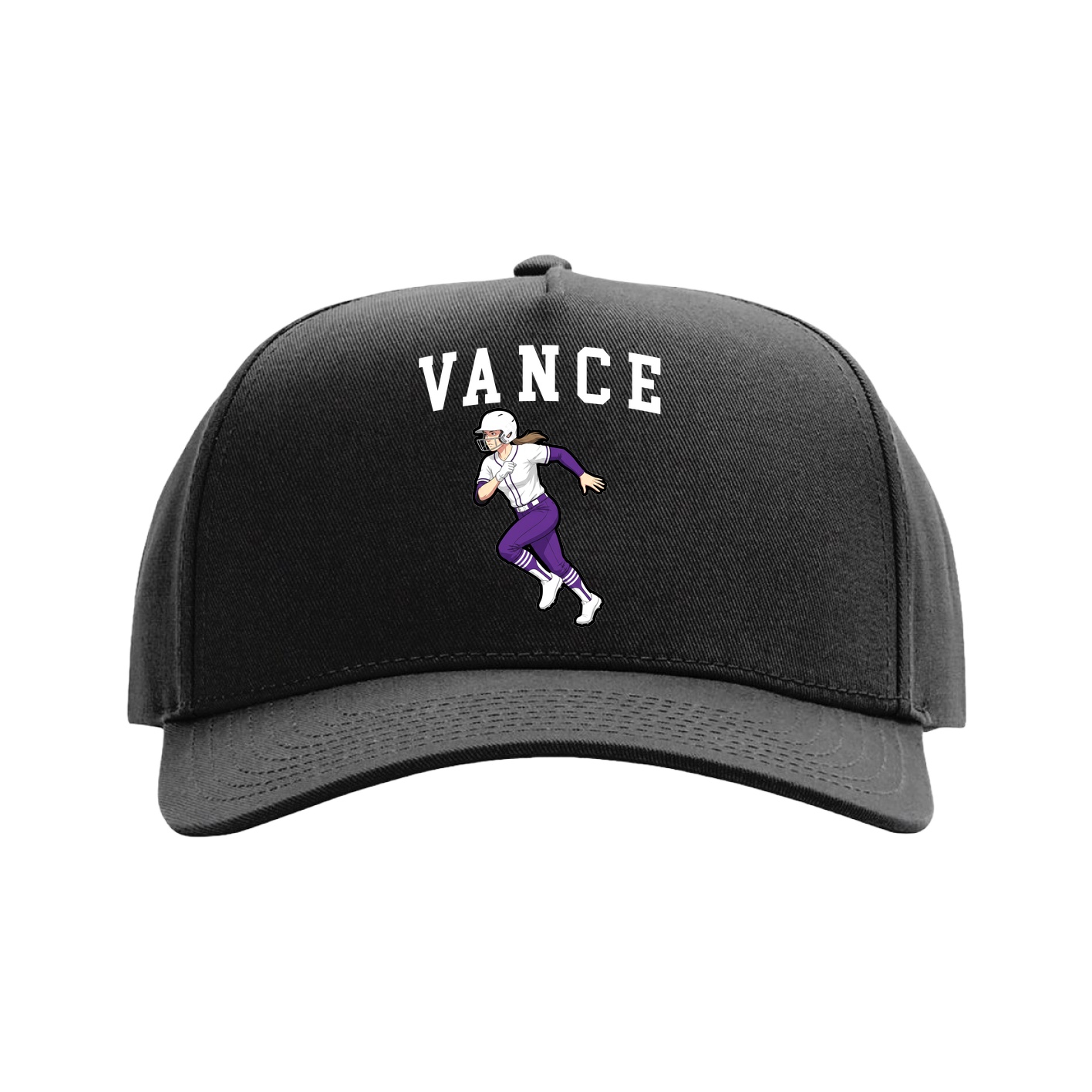 Full Fabric Five-Panel Champ Cap — Shirsey in Black
