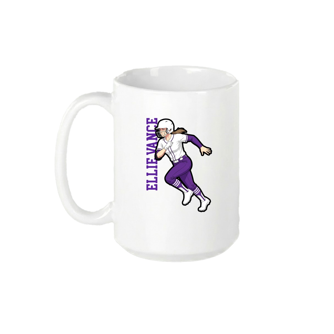 15oz Coffee Mug — Name Vertical in White