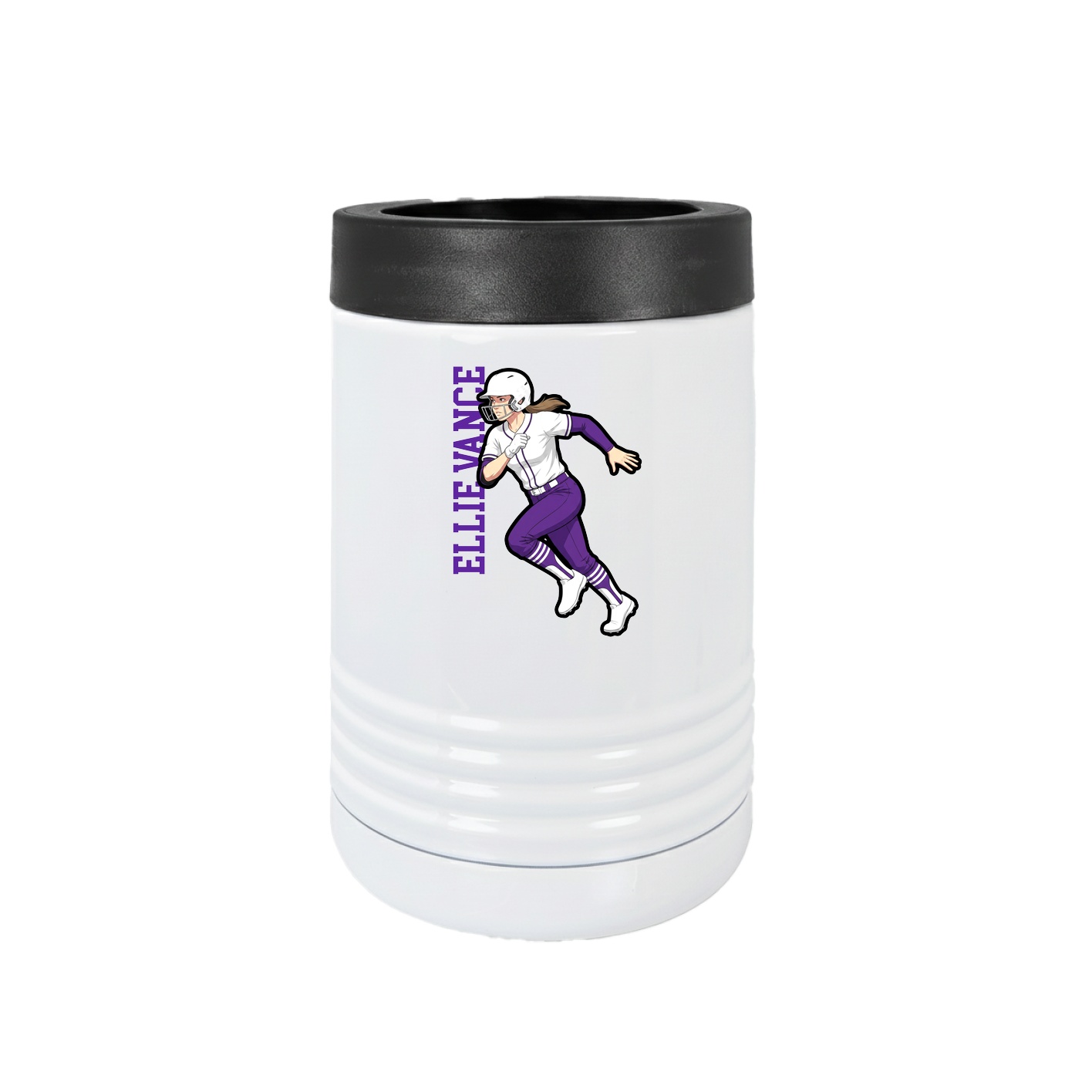 Beverage Holder — Name Vertical in White