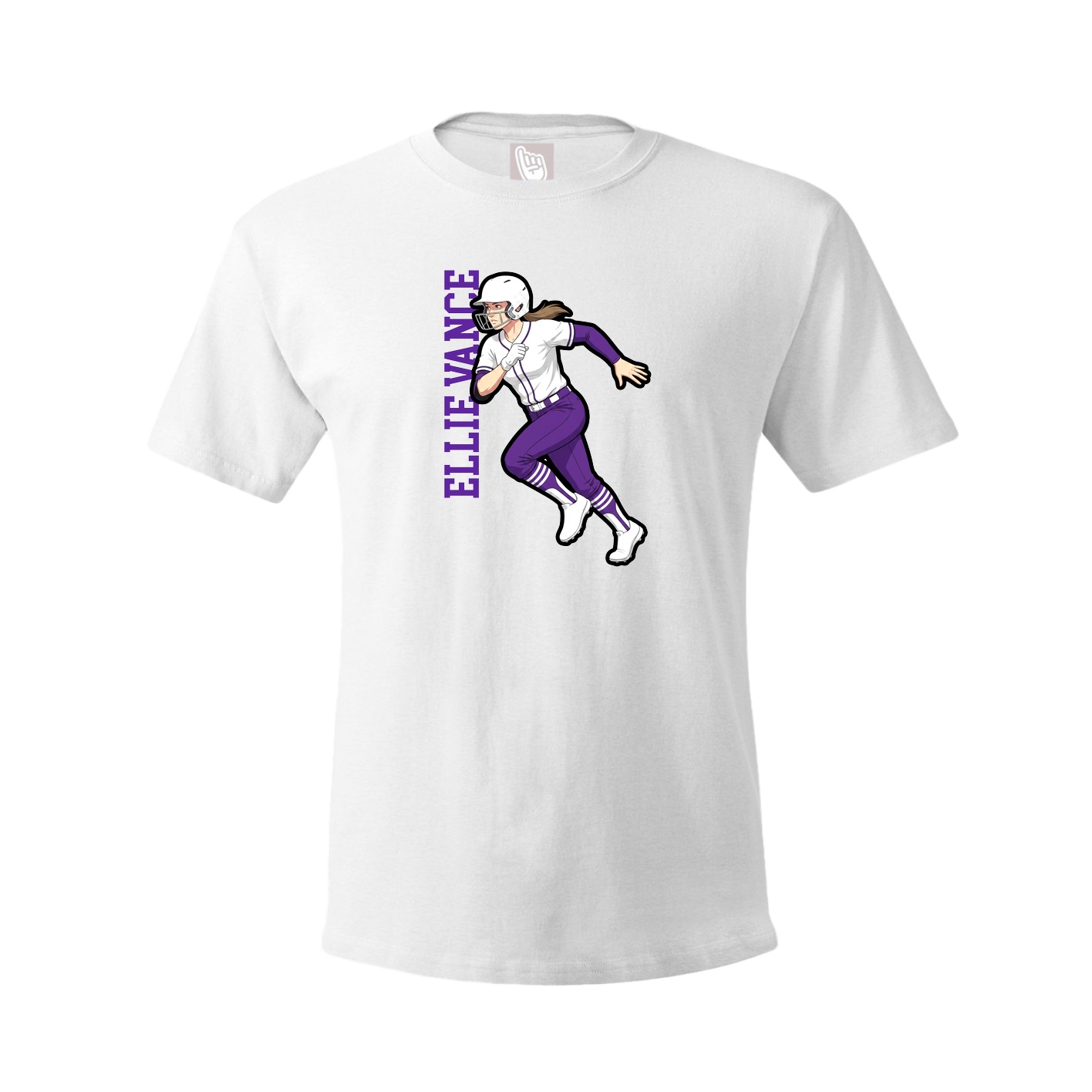 Tee — Name Vertical in White
