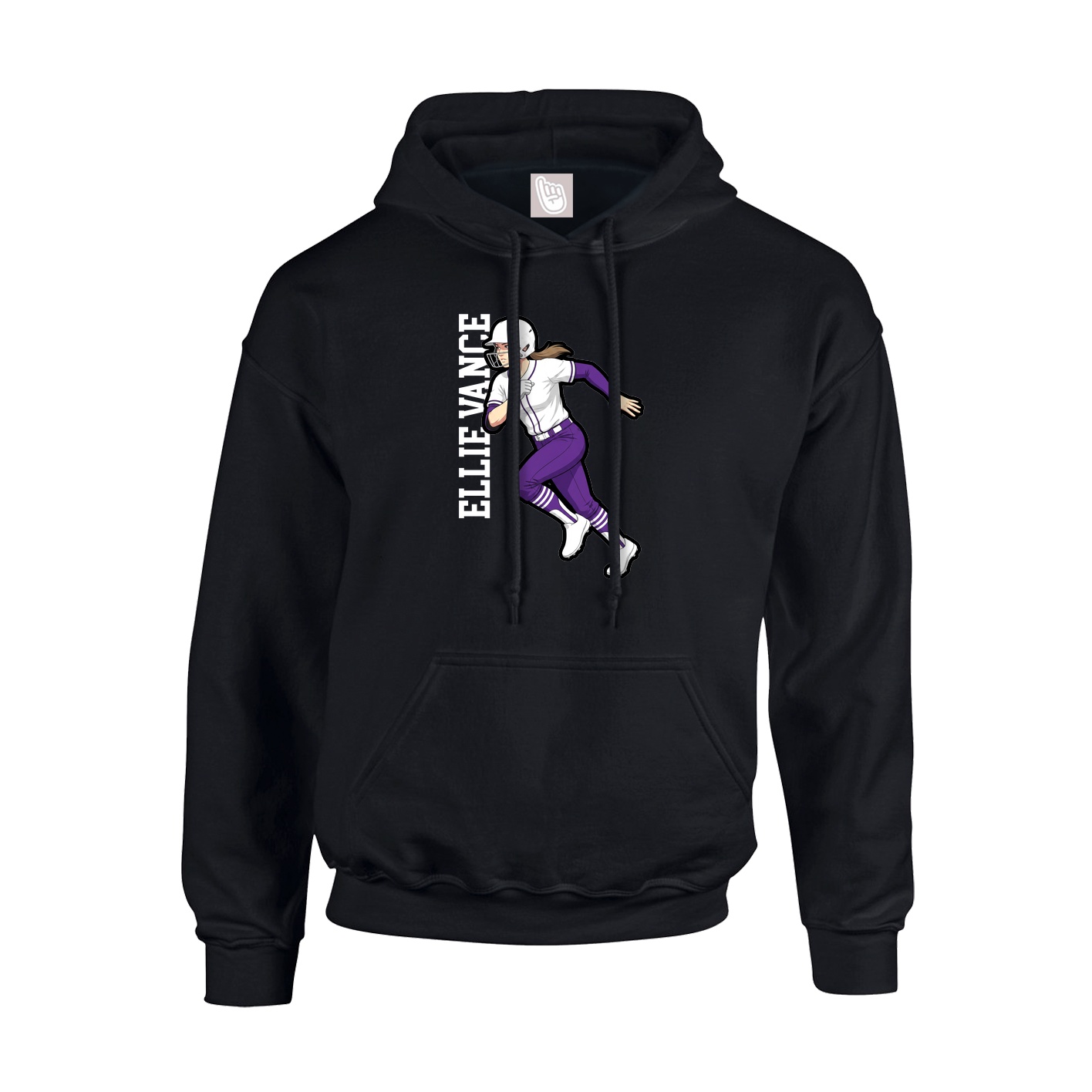 Hoodie — Name Vertical in Black