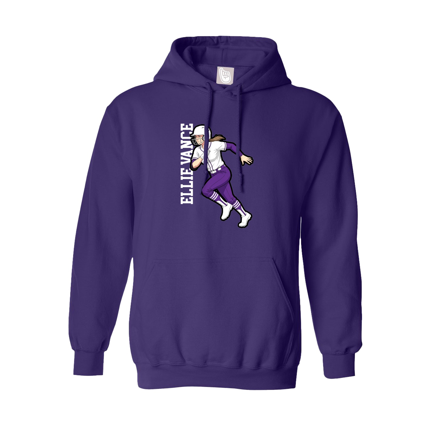 Hoodie — Name Vertical in Purple
