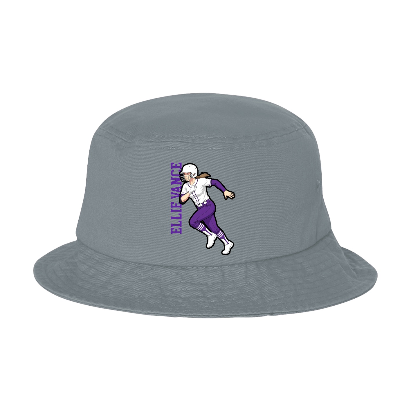 Bucket Cap — Name Vertical in Grey