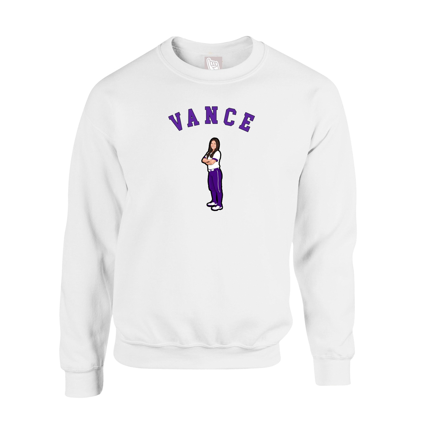 Fleece Crew — Shirsey Arch in White