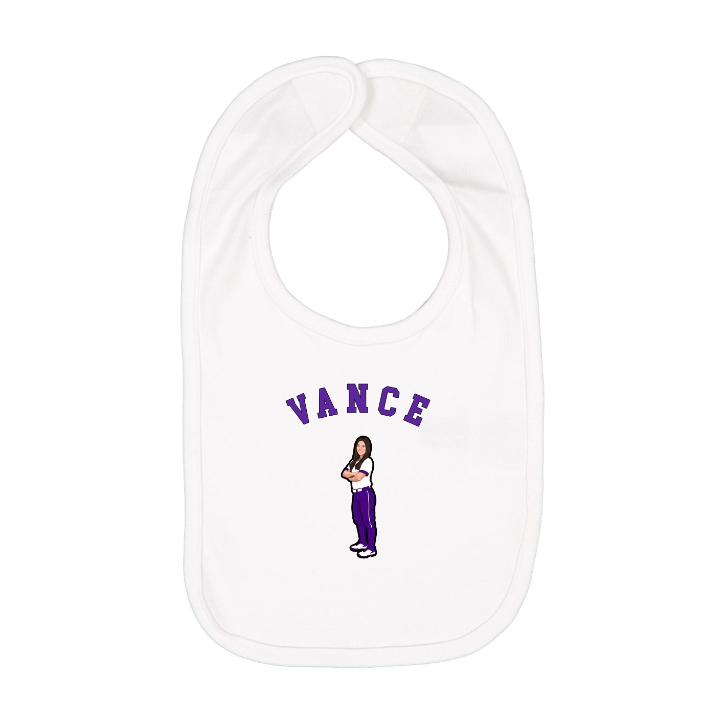 Infant Bib — Shirsey Arch in White