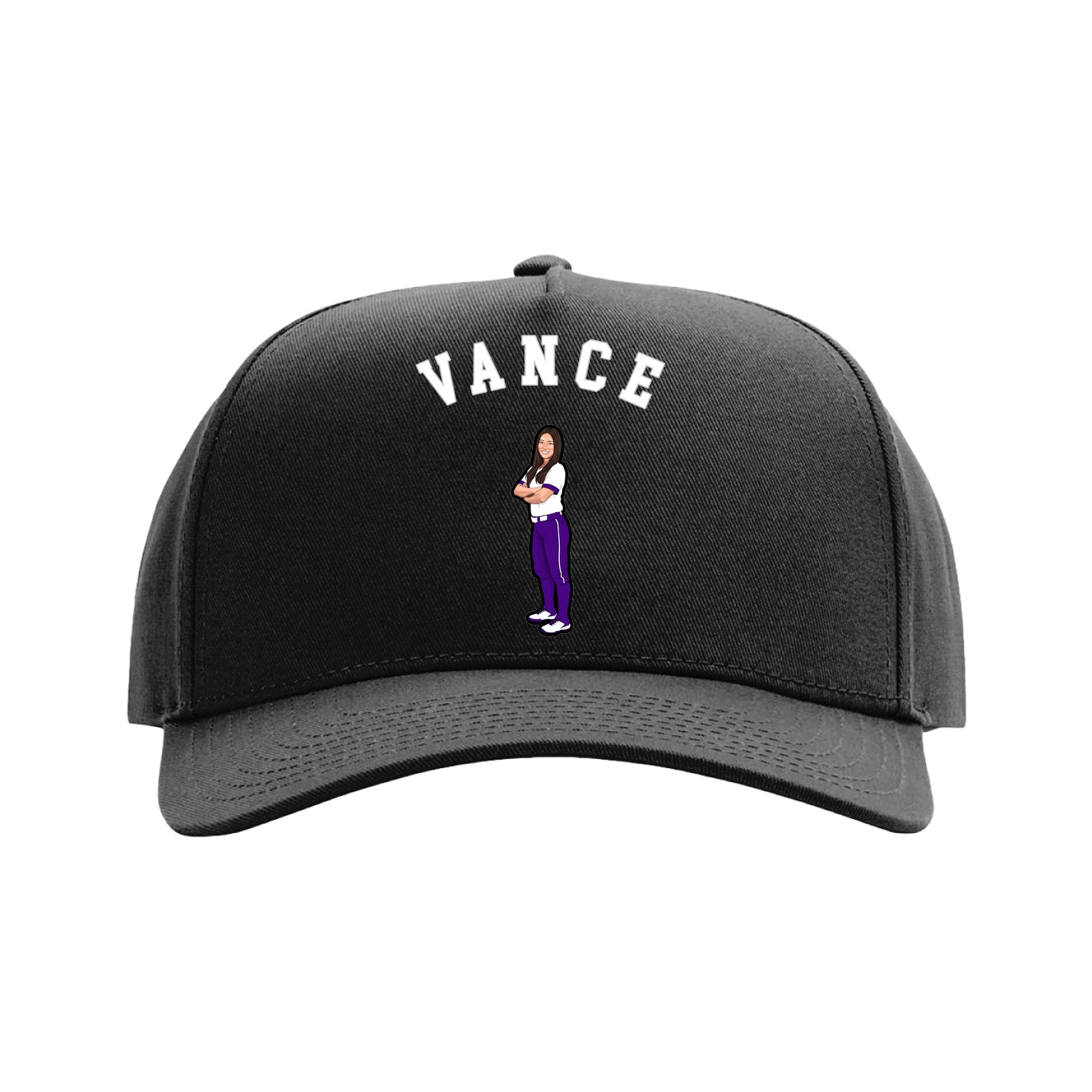 Full Fabric Five-Panel Champ Cap — Shirsey Arch in Black