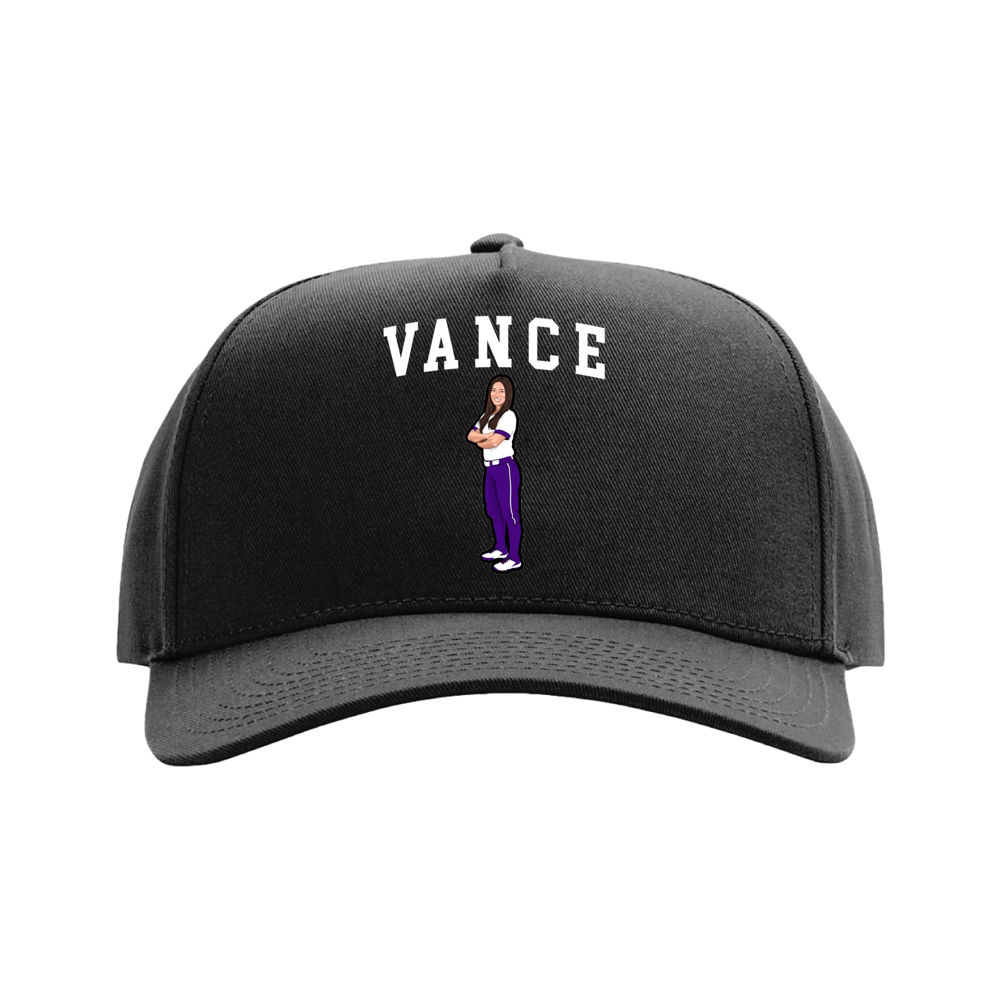 Full Fabric Five-Panel Champ Cap — Shirsey in Black