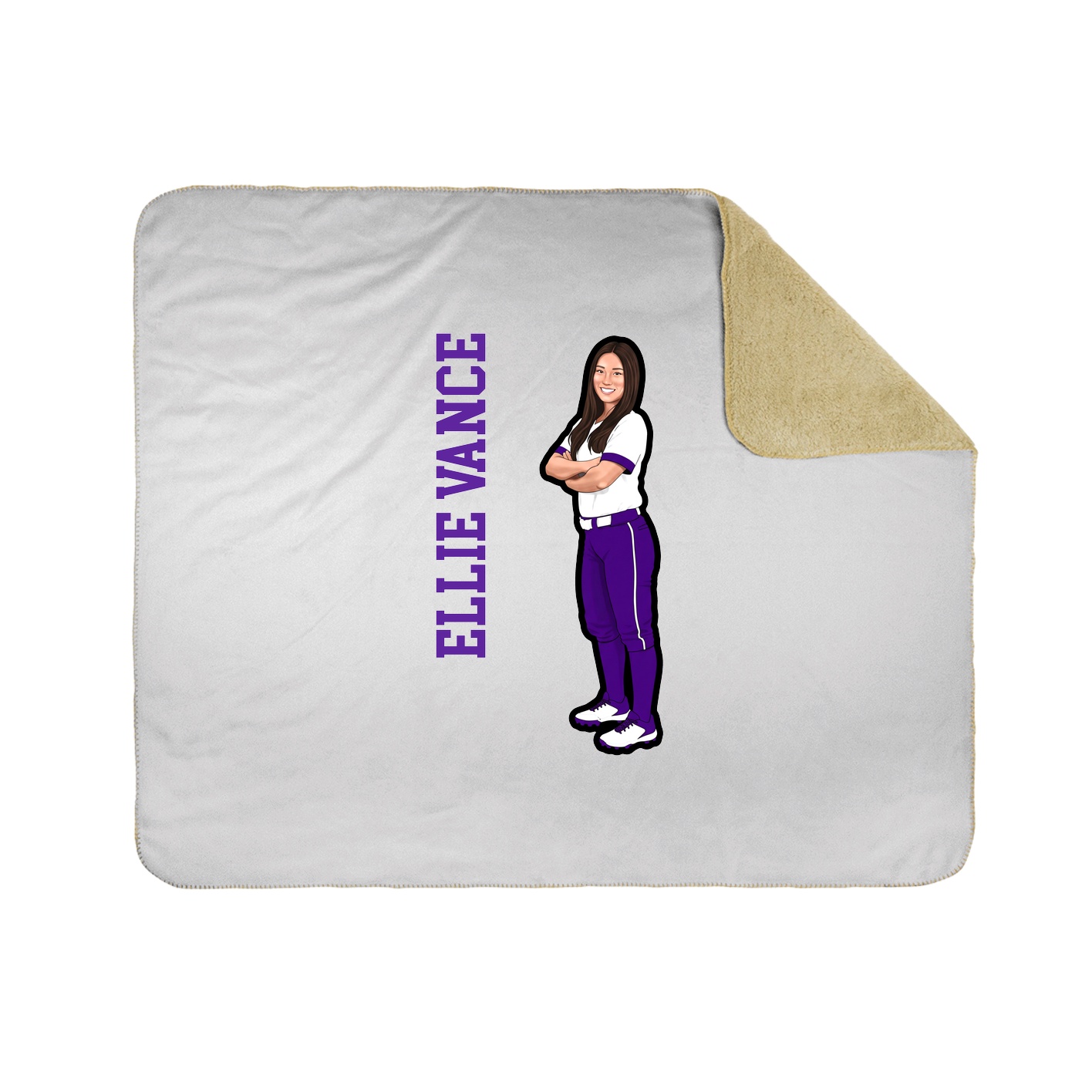 Throw Blanket — Name Vertical in White
