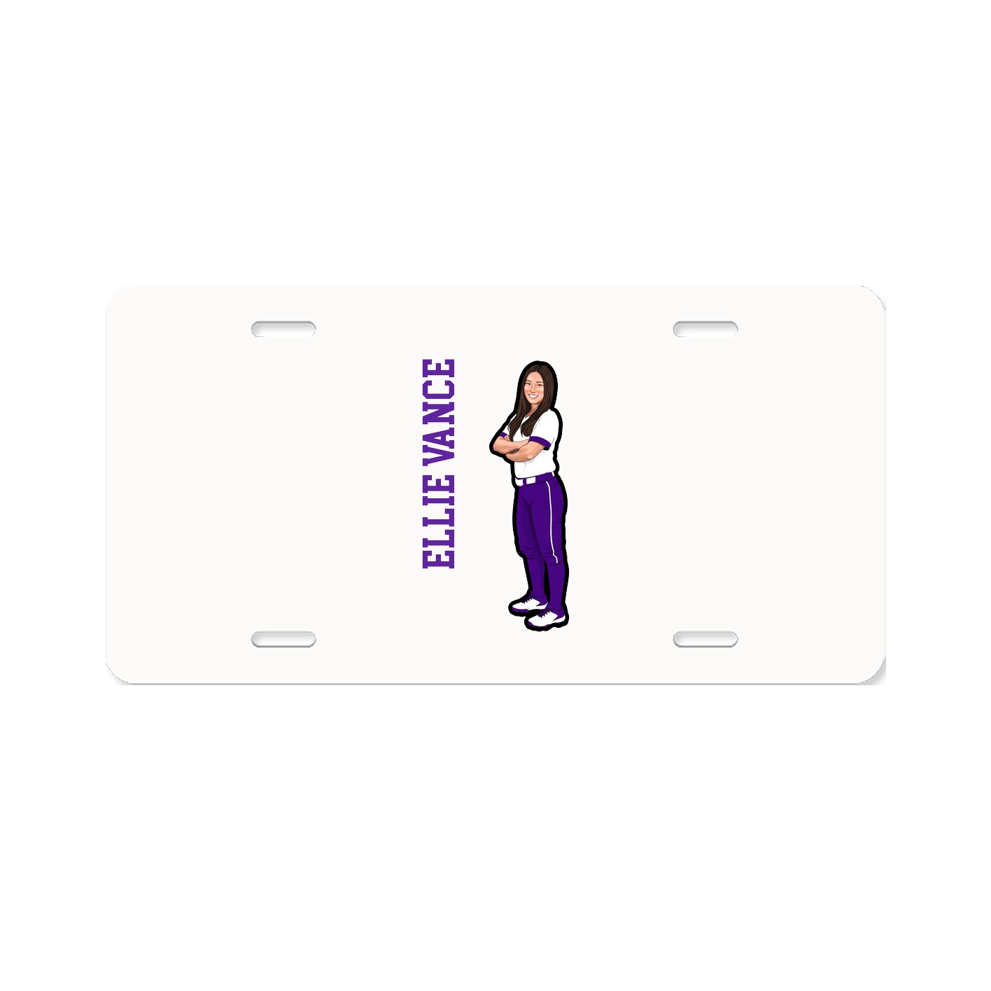 License Plate — Name Vertical in Classic