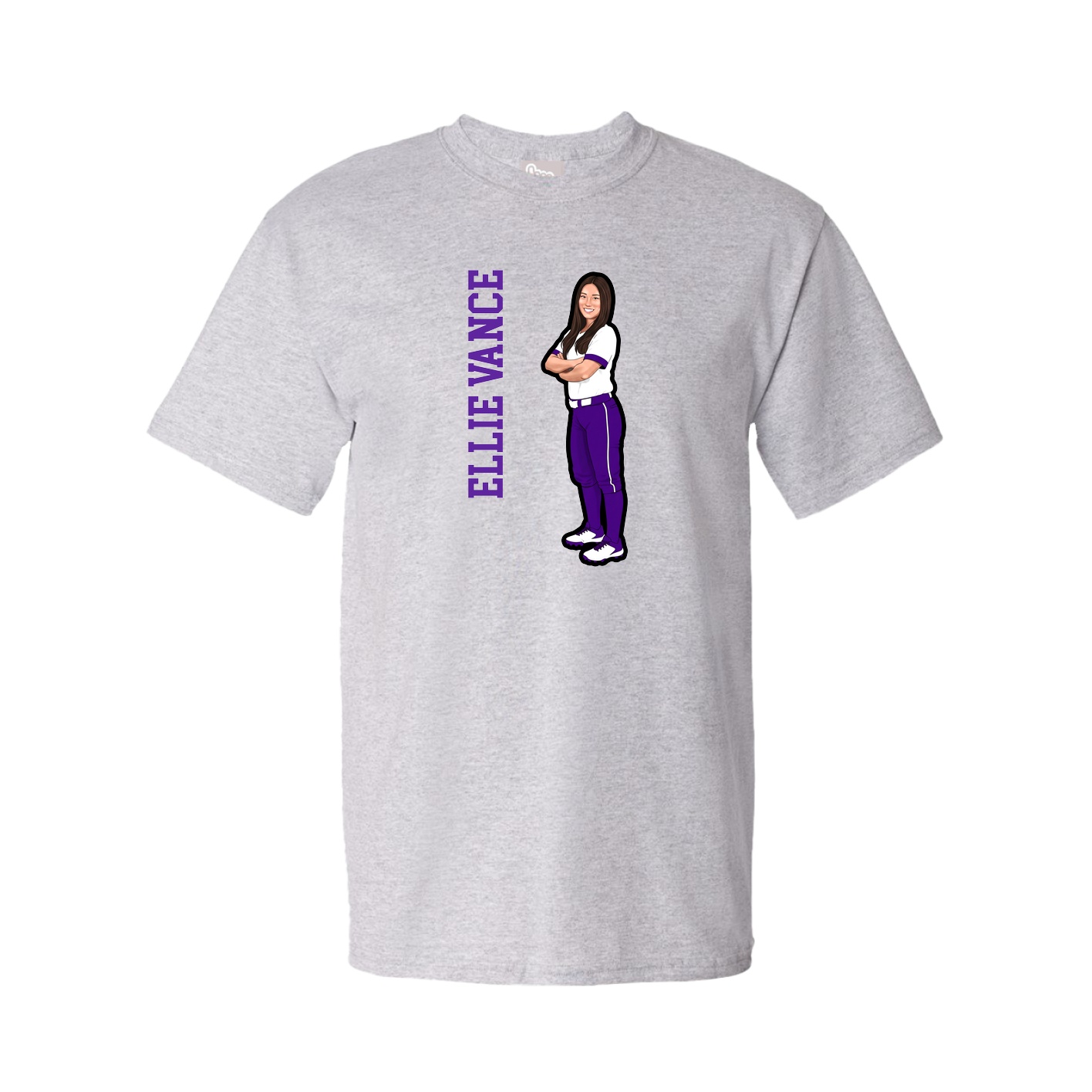 Youth Tee — Name Vertical in Grey