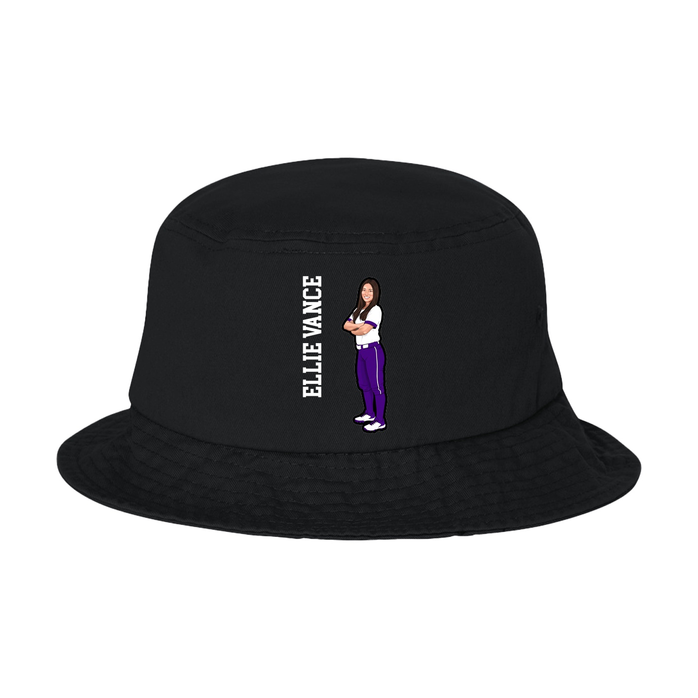 Bucket Cap — Name Vertical in Black