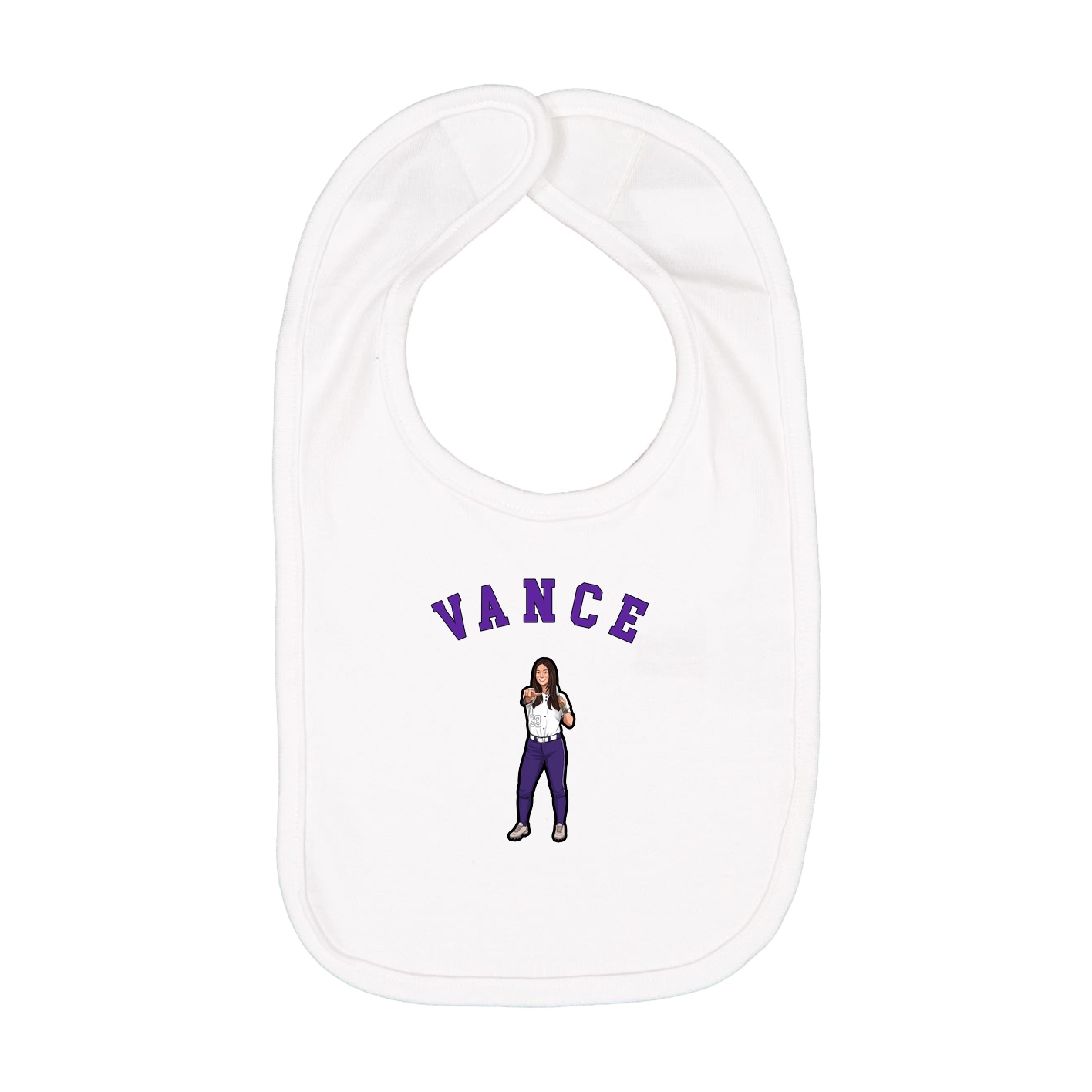 Infant Bib — Shirsey Arch in White