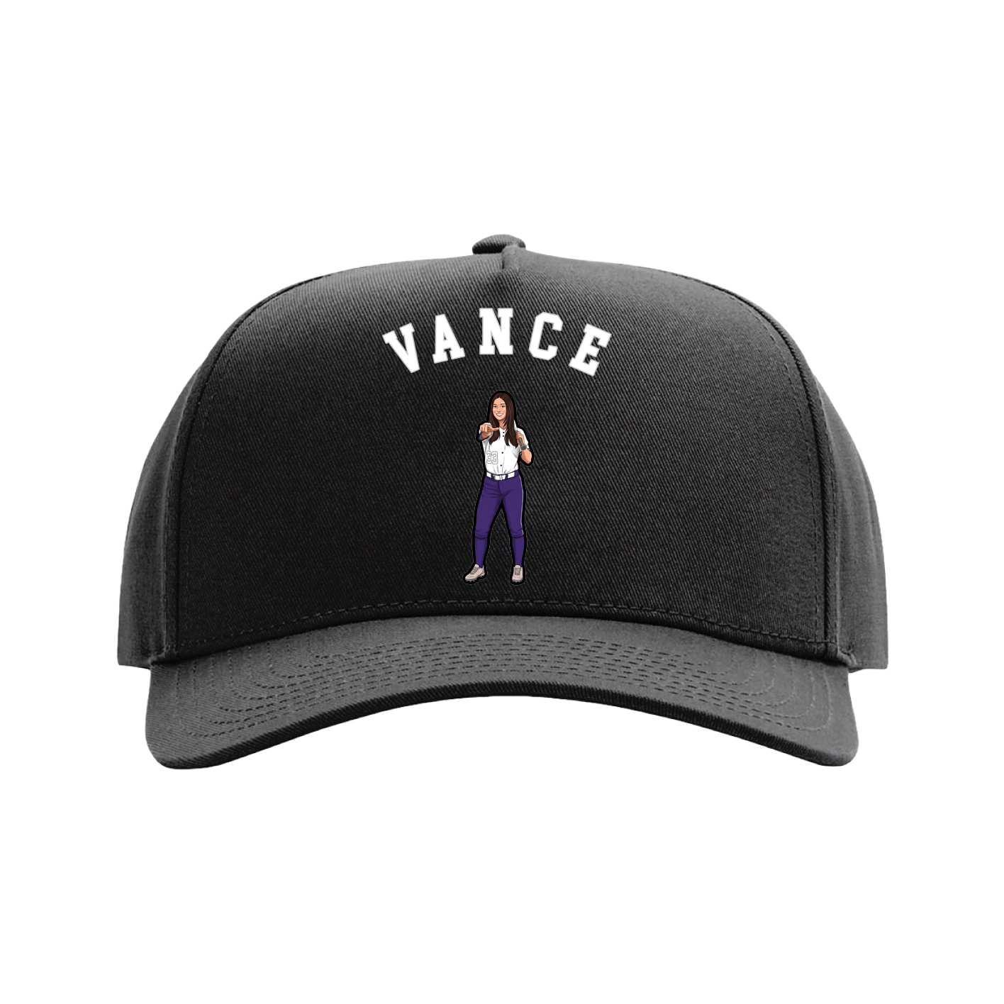 Full Fabric Five-Panel Champ Cap — Shirsey Arch in Black