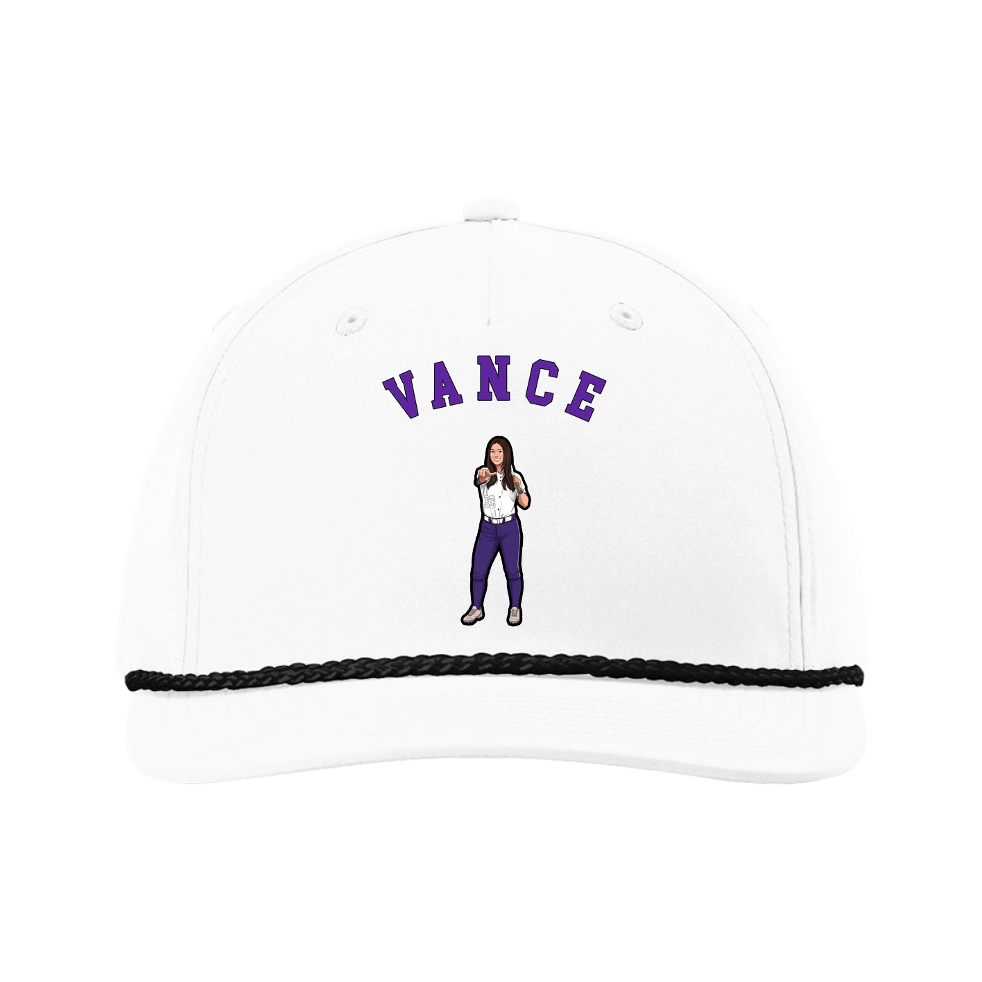 Five-Panel Classic Rope Cap — Shirsey Arch in White