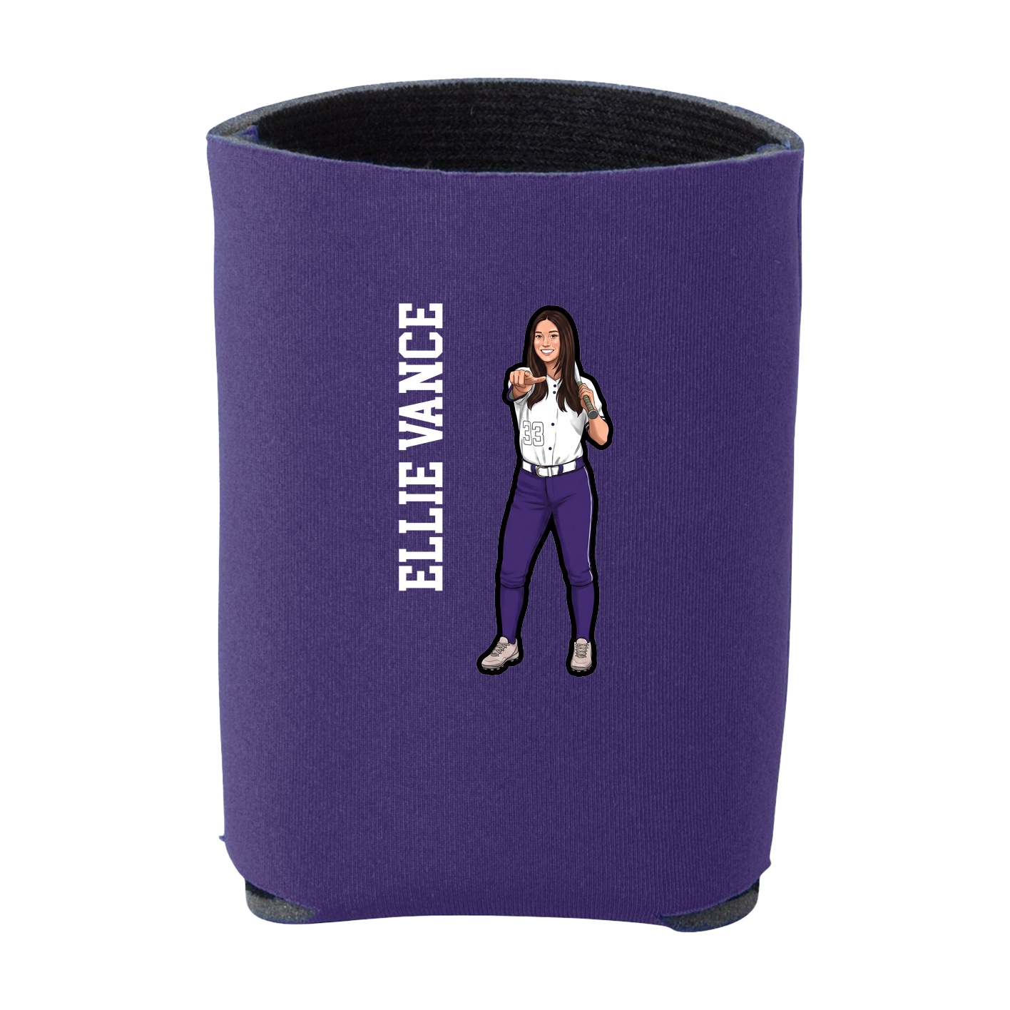 Can Holder — Name Vertical in Purple