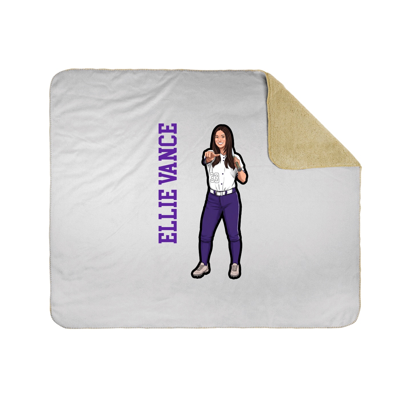 Throw Blanket — Name Vertical in White