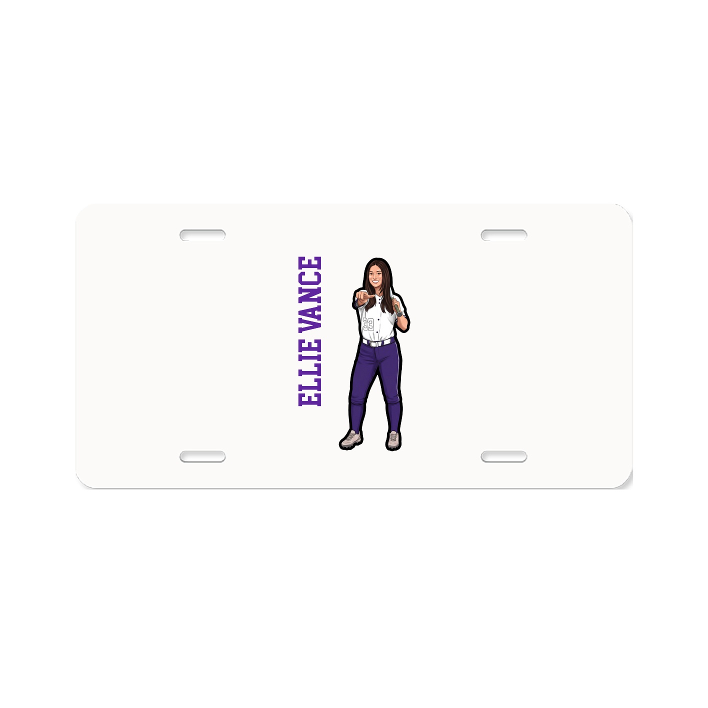 License Plate — Name Vertical in Classic