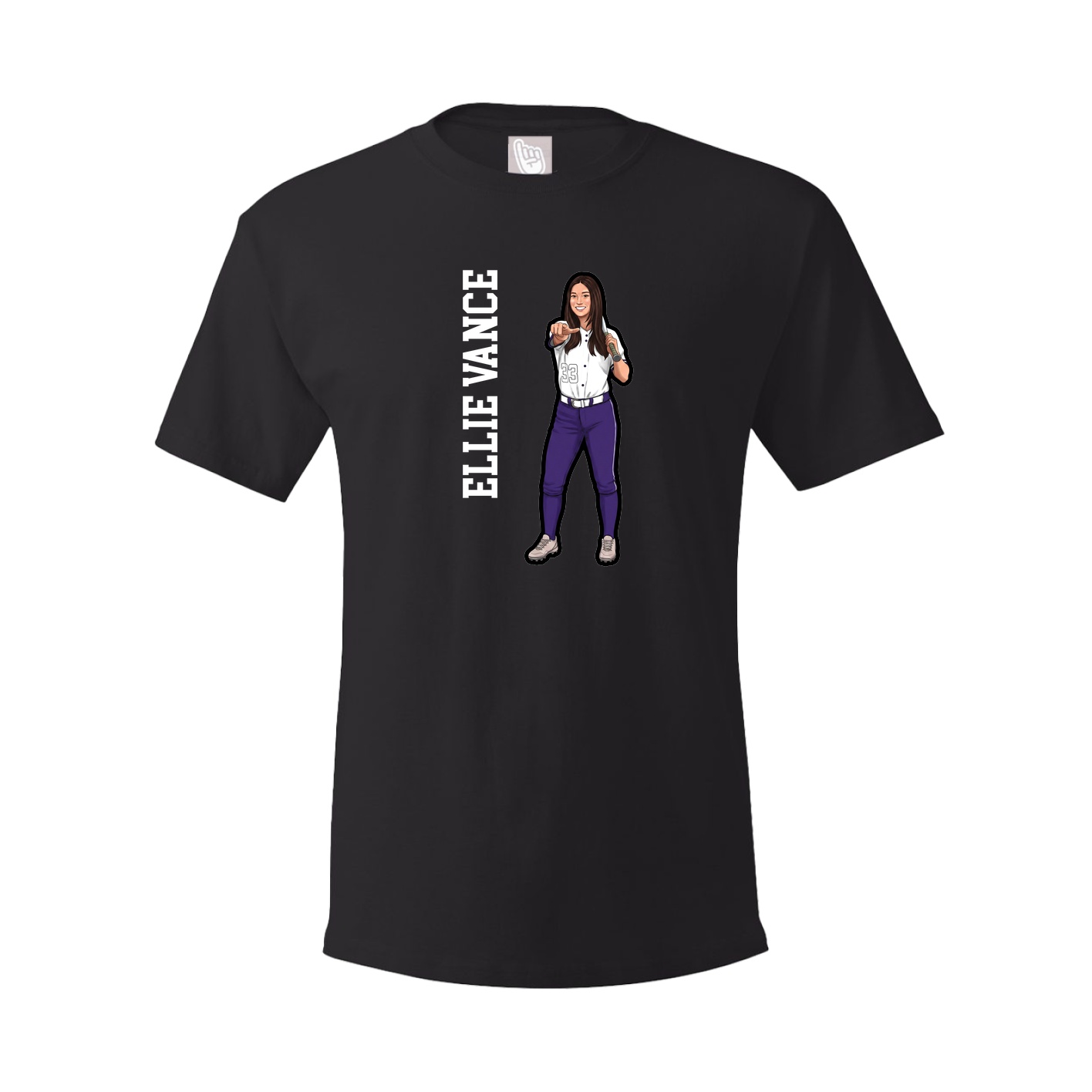 Tee — Name Vertical in Black