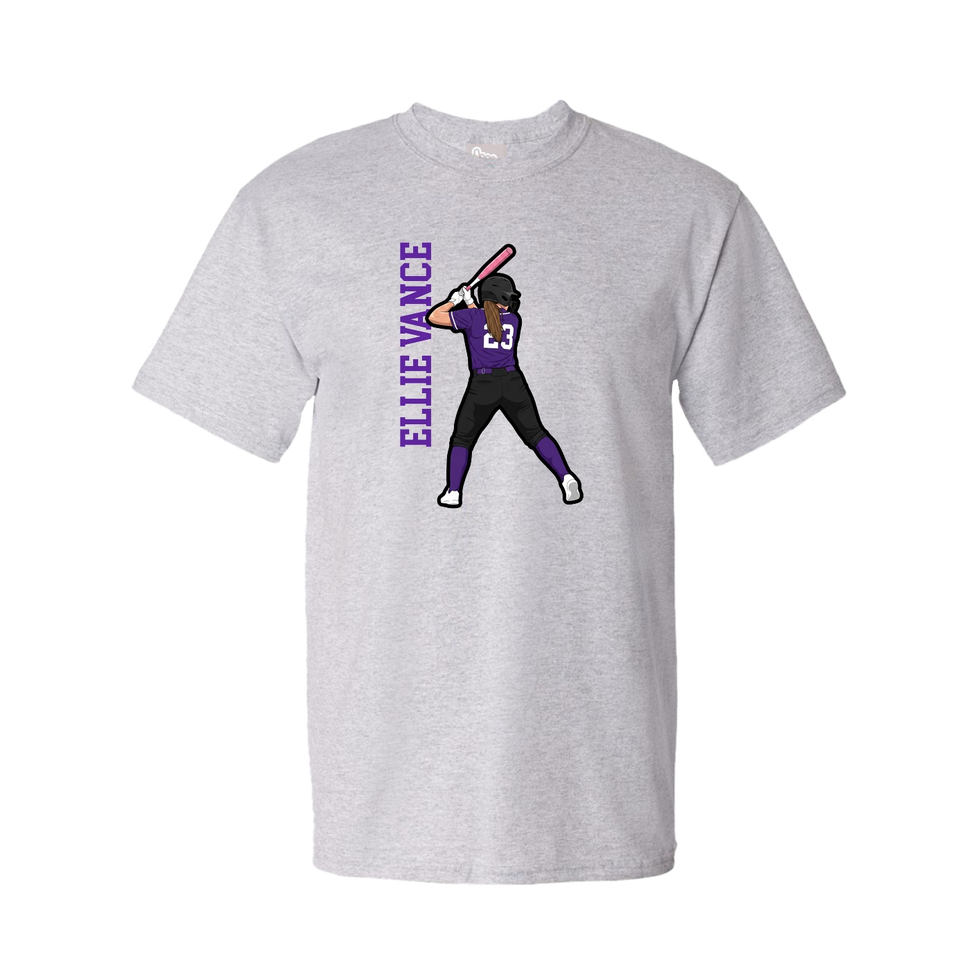 Tee — Name Vertical in Grey