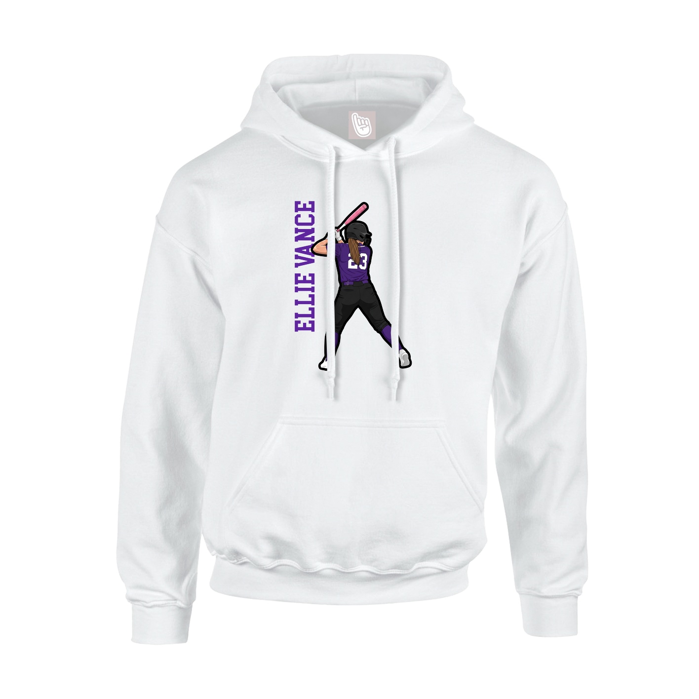 Youth Hoodie — Name Vertical in White