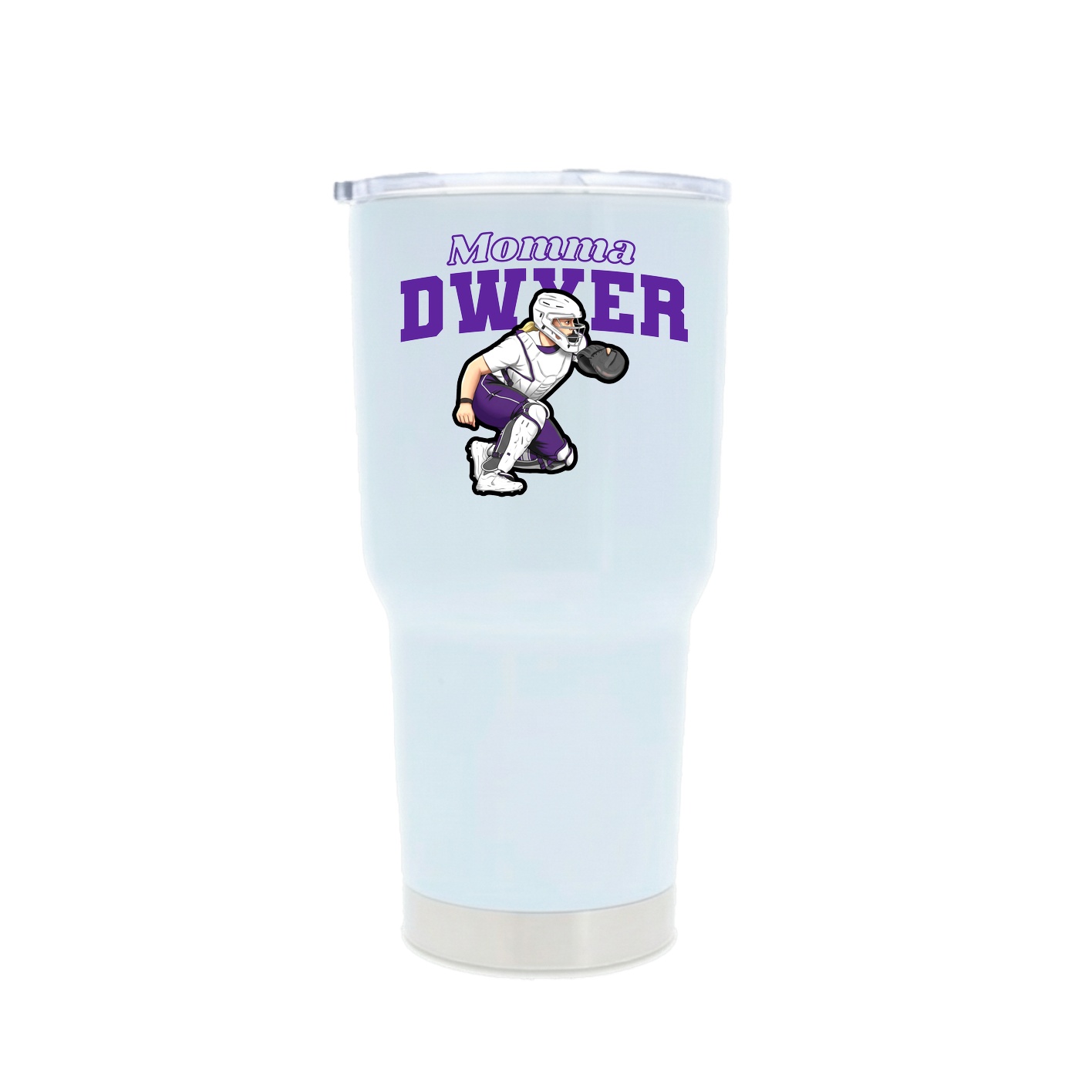30oz Stainless Steel Tumbler — Mothers Day Block in White