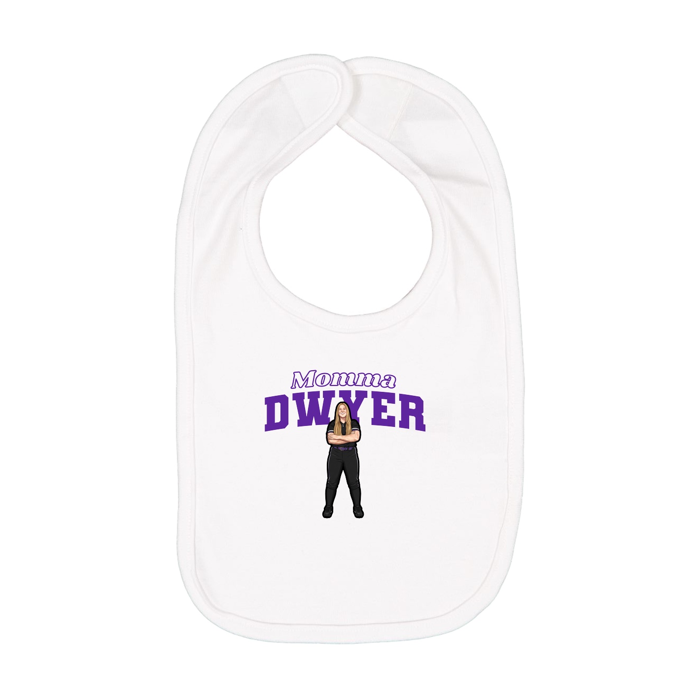 Infant Bib — Mothers Day Block in White