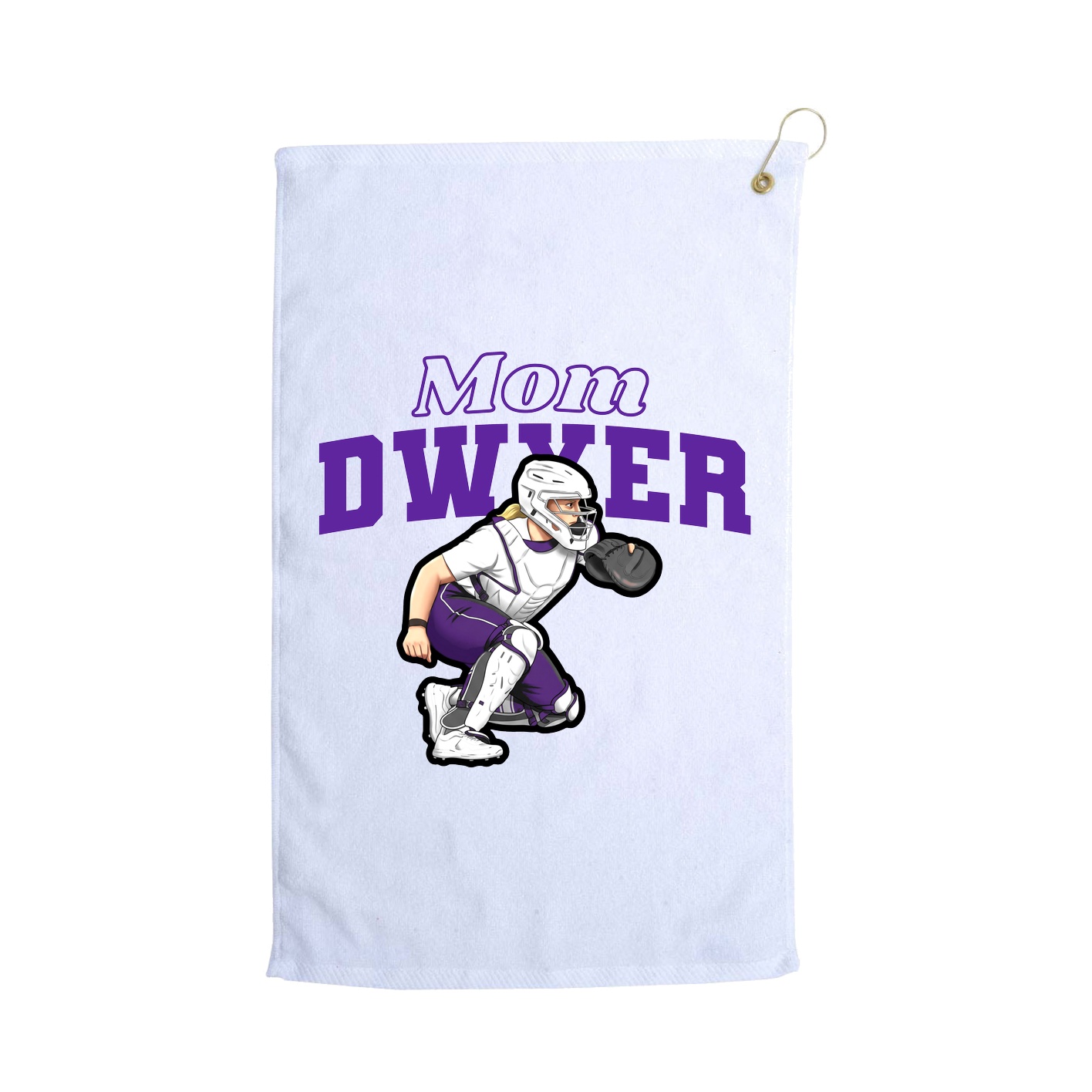 Golf Towel — Mothers Day Block in White