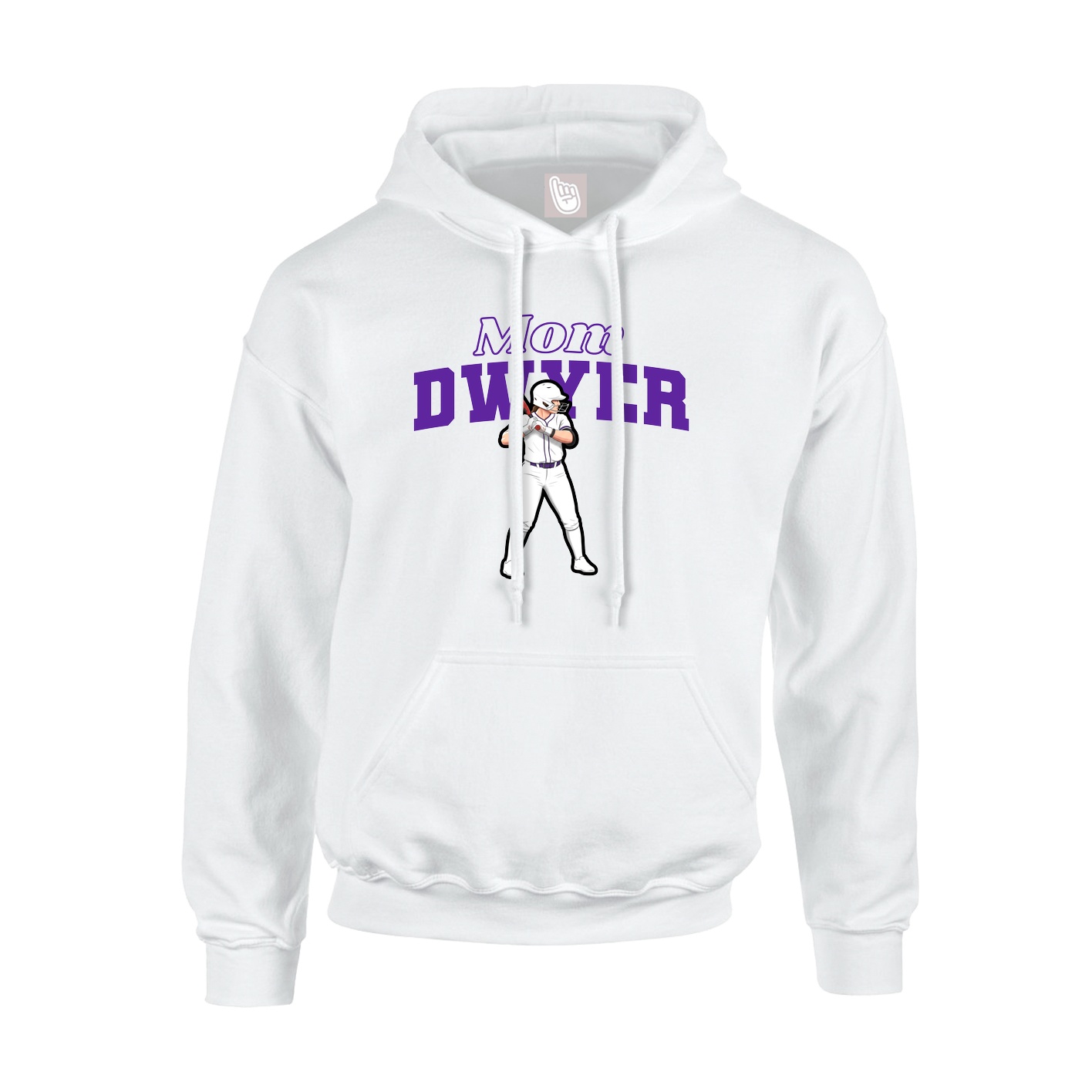 Youth Hoodie — Mothers Day Block in White