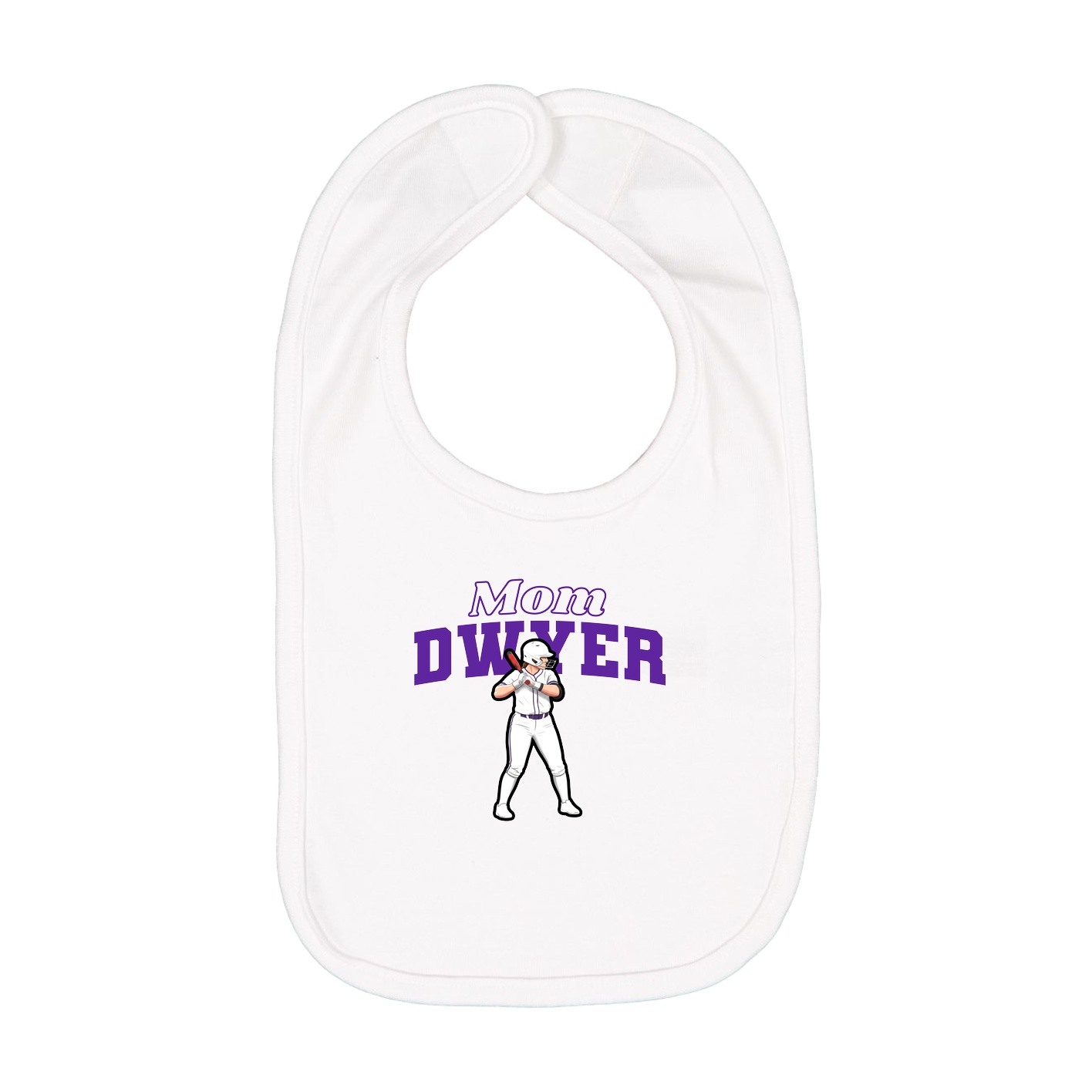 Infant Bib — Mothers Day Block in White