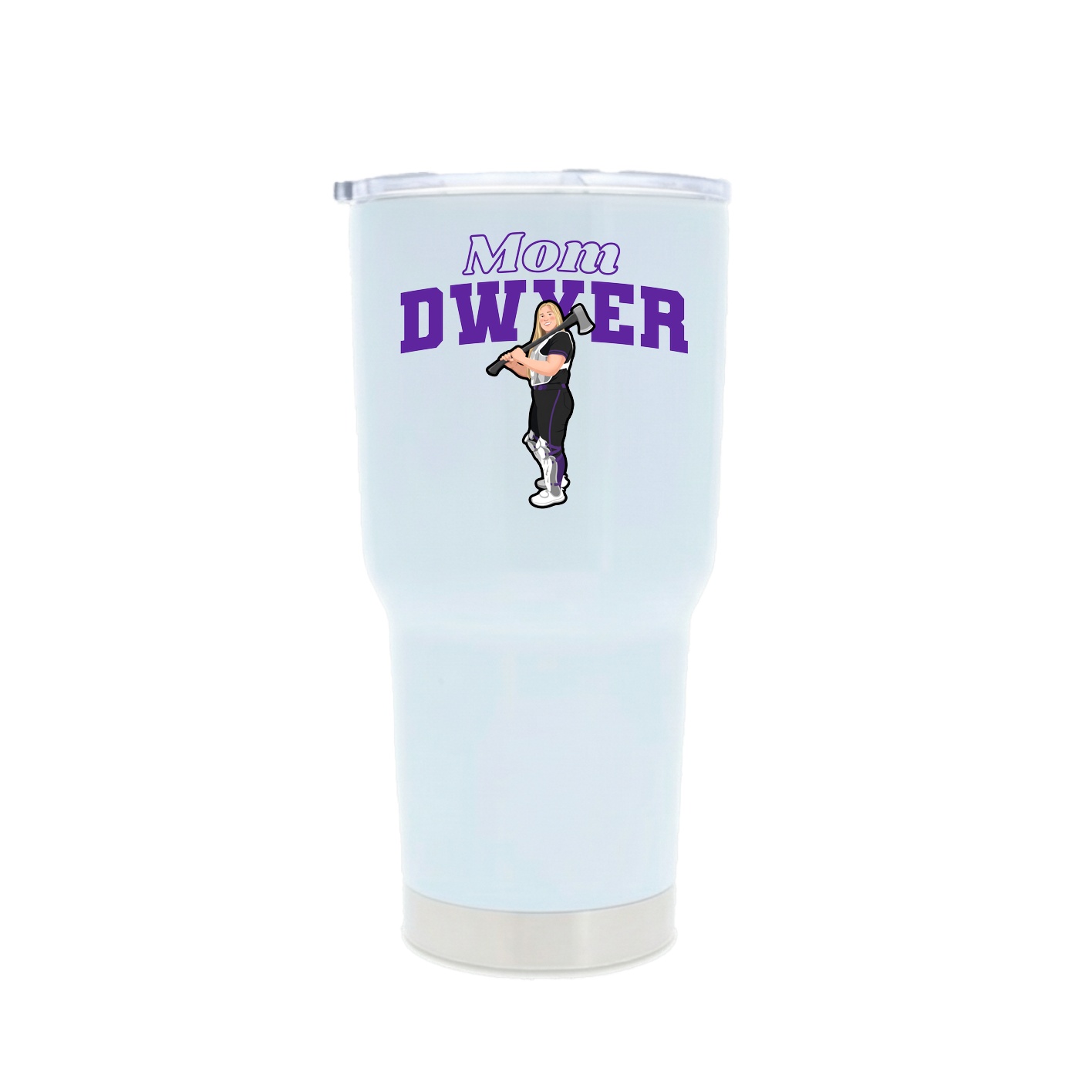 30oz Stainless Steel Tumbler — Mothers Day Block in White