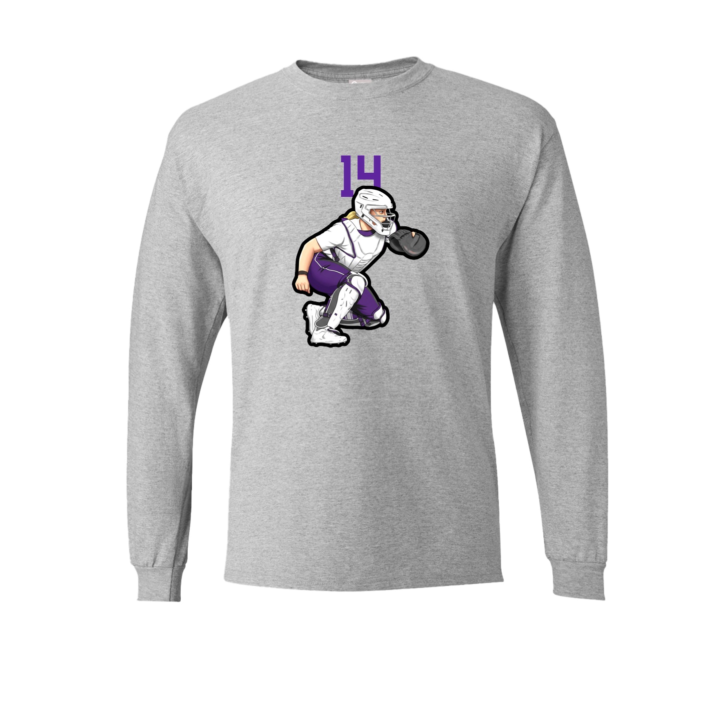Long Sleeve Tee — Number Top in Grey