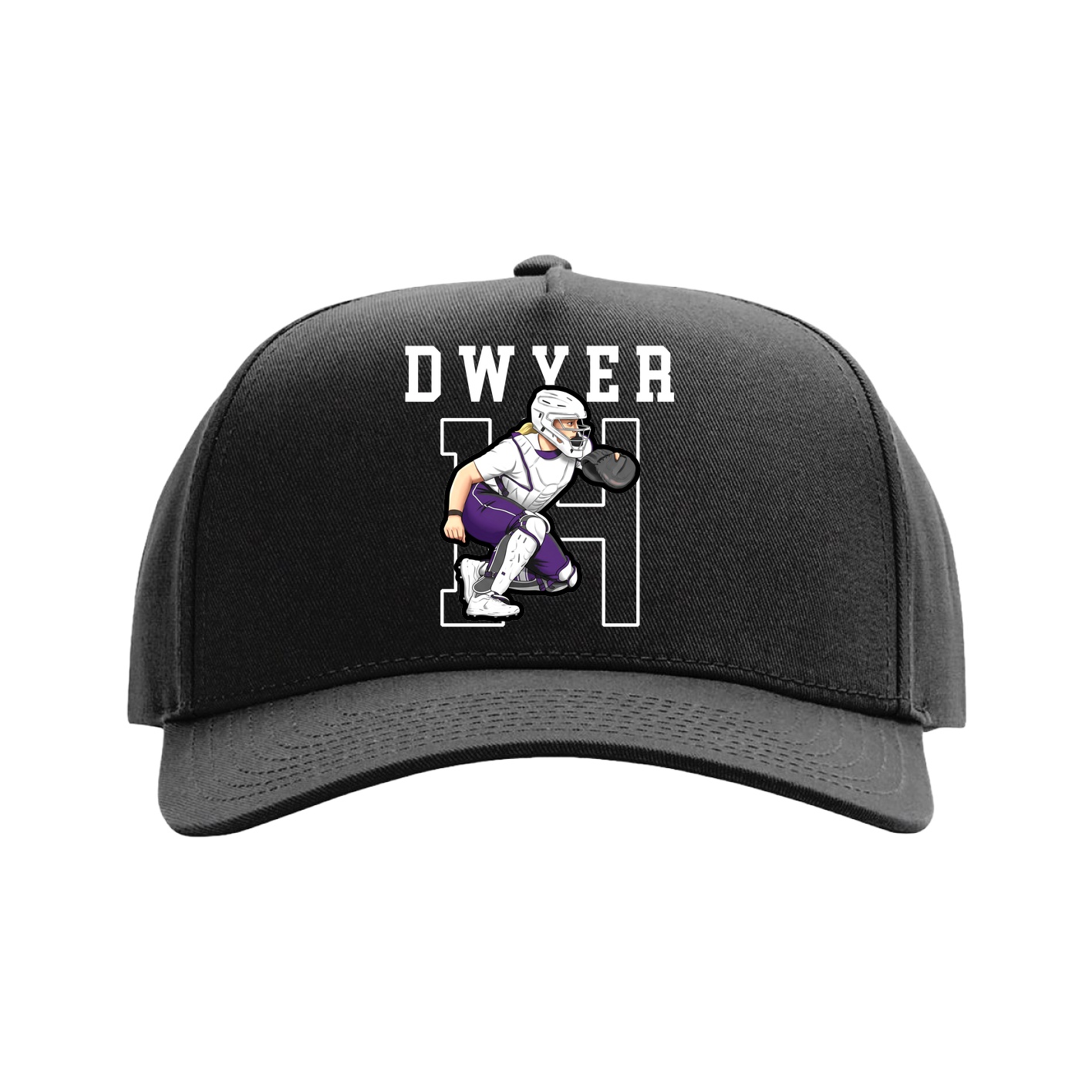 Full Fabric Five-Panel Champ Cap — Shirsey in Black