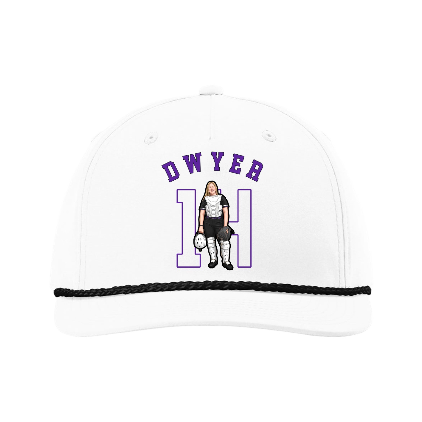 Five-Panel Classic Rope Cap — Shirsey Arch in White