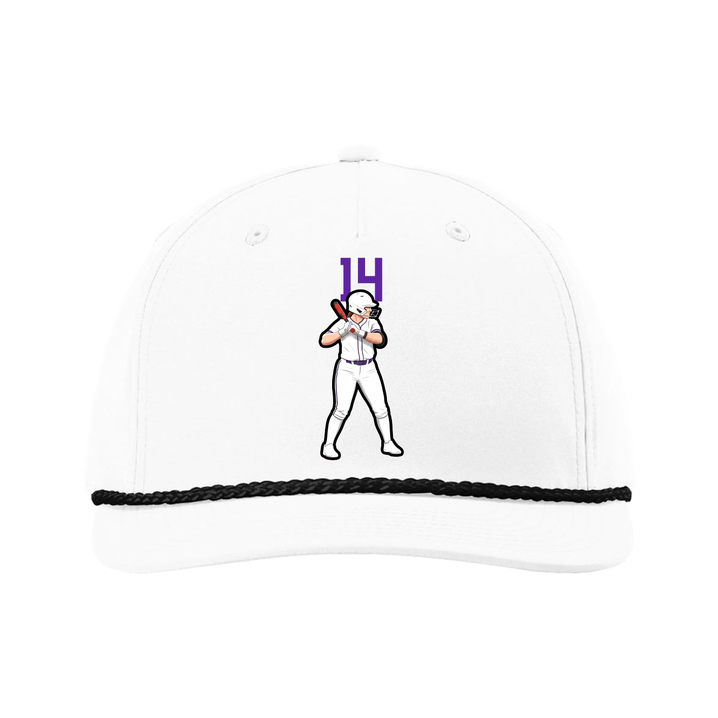 Five-Panel Classic Rope Cap — Number Top in White