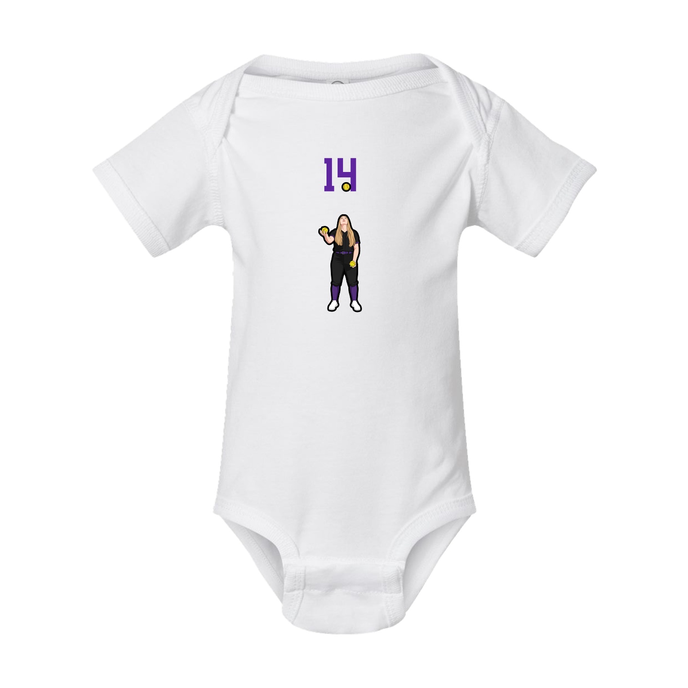 Baby Onesie — Number Top in White
